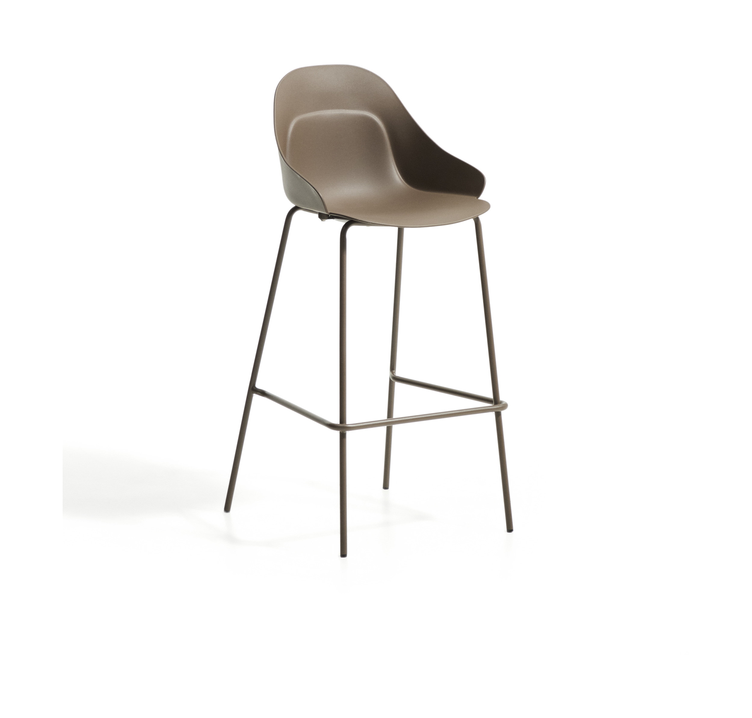 Kave Home Barkruk Sanile Kunststof - Bruin (zithoogte 74cm)