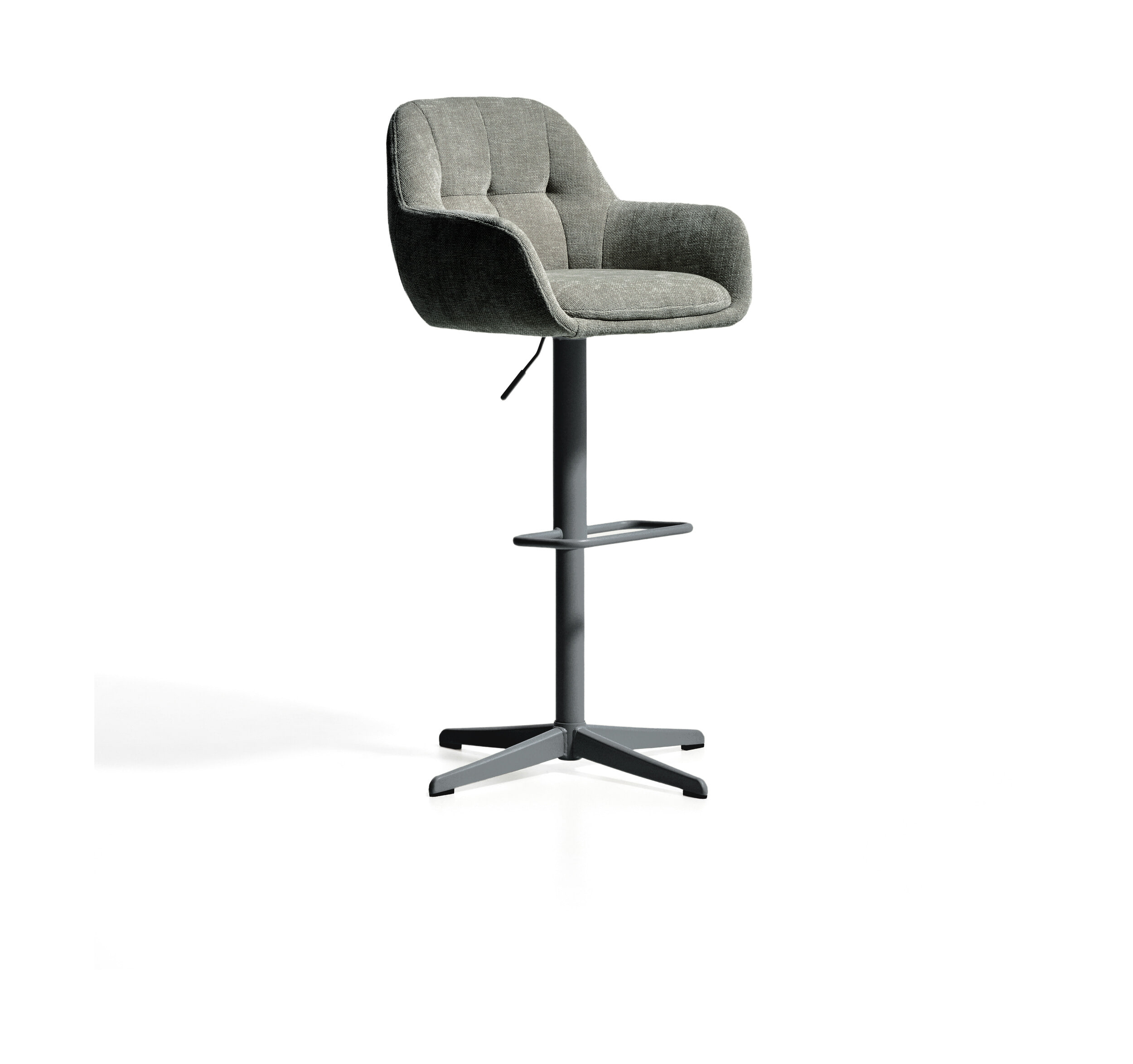 Kave Home Draaibare Barkruk Dorina Chenille - Groen (zithoogte 65-85cm)