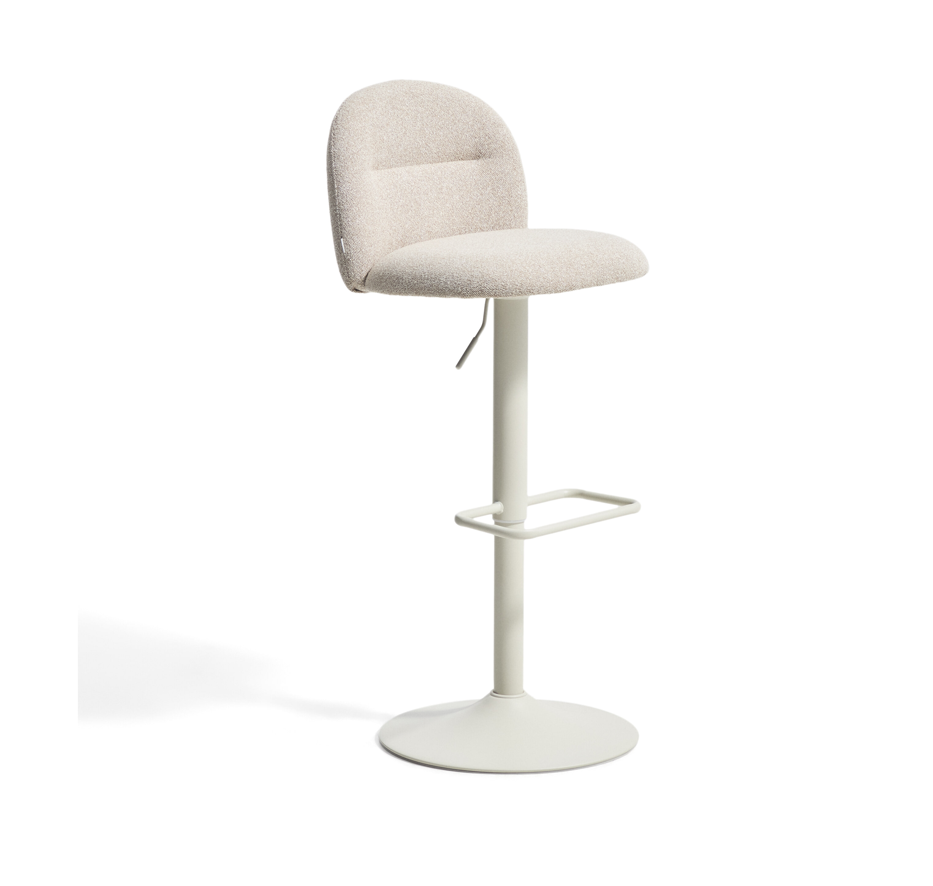 Kave Home Verstelbare Barkruk Arino Chenille - Beige (zithoogte 64-86cm)
