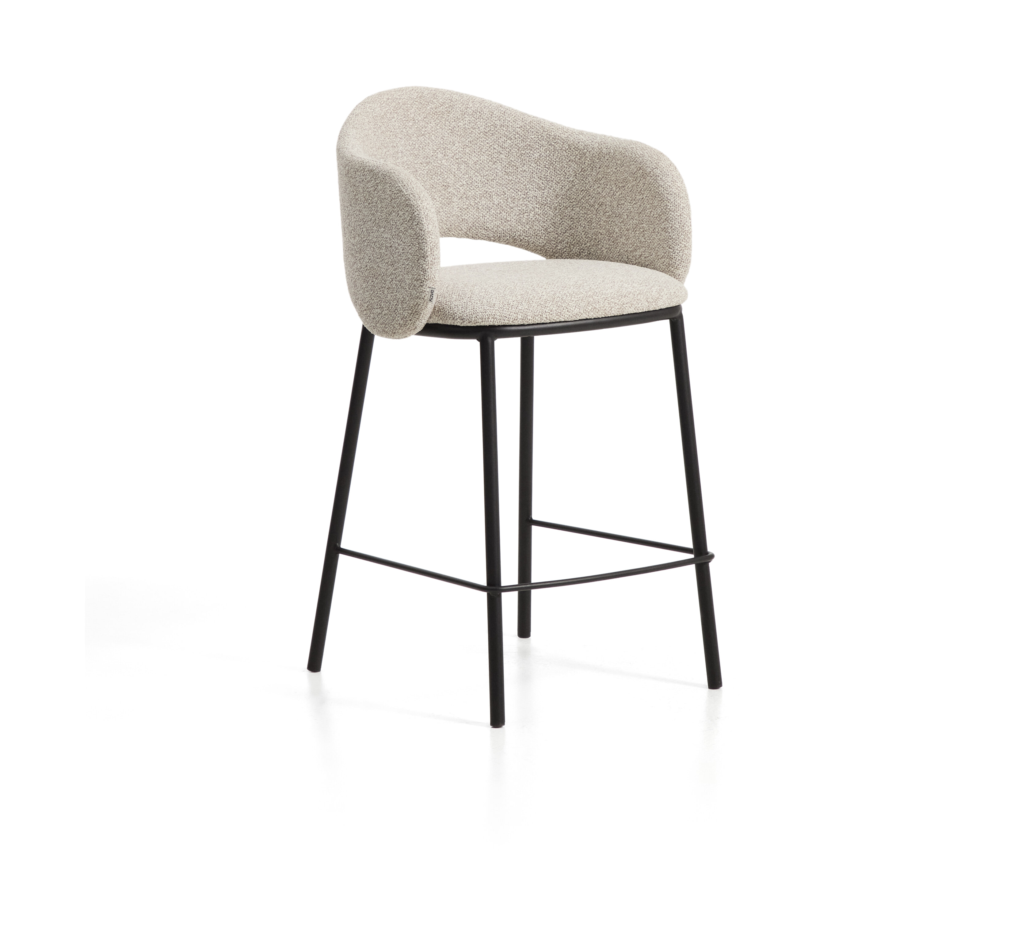Kave Home Barkruk Maina Chenille - Beige (zithoogte 65cm),