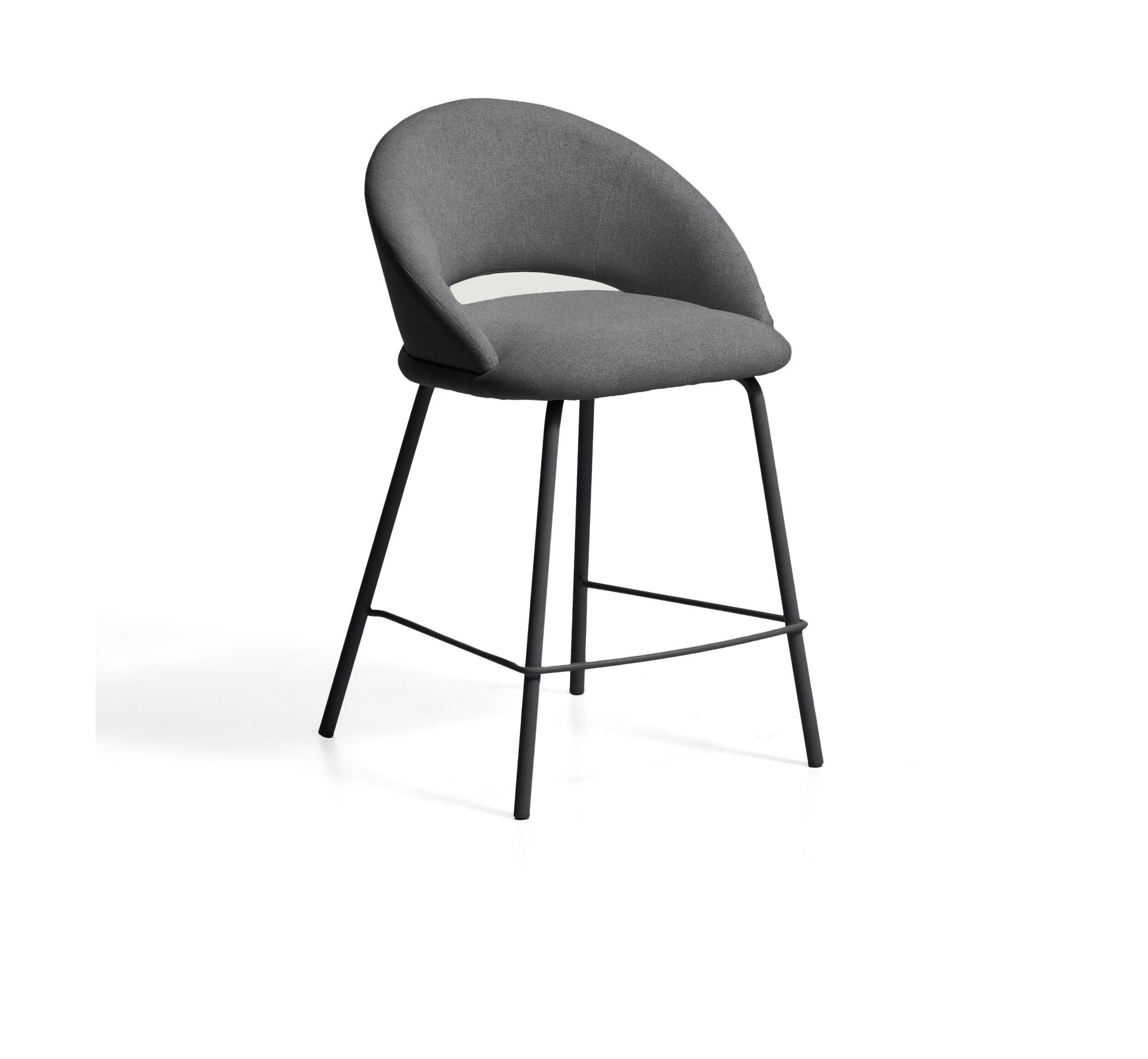 Kave Home Barstoel Bonali Chenille - Grijs (zithoogte 65cm)