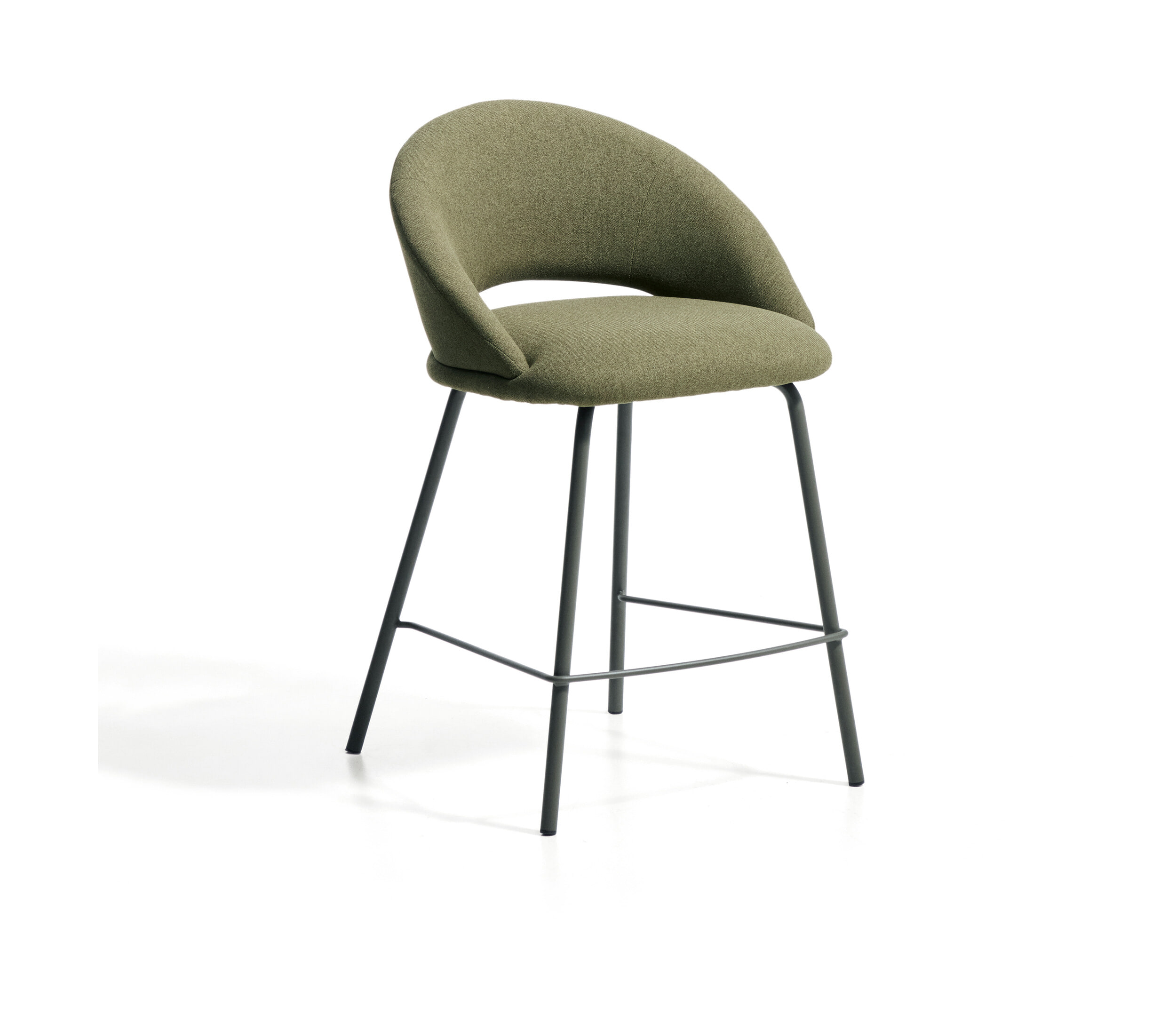 Kave Home Barstoel Bonali Chenille - Groen (zithoogte 65cm)