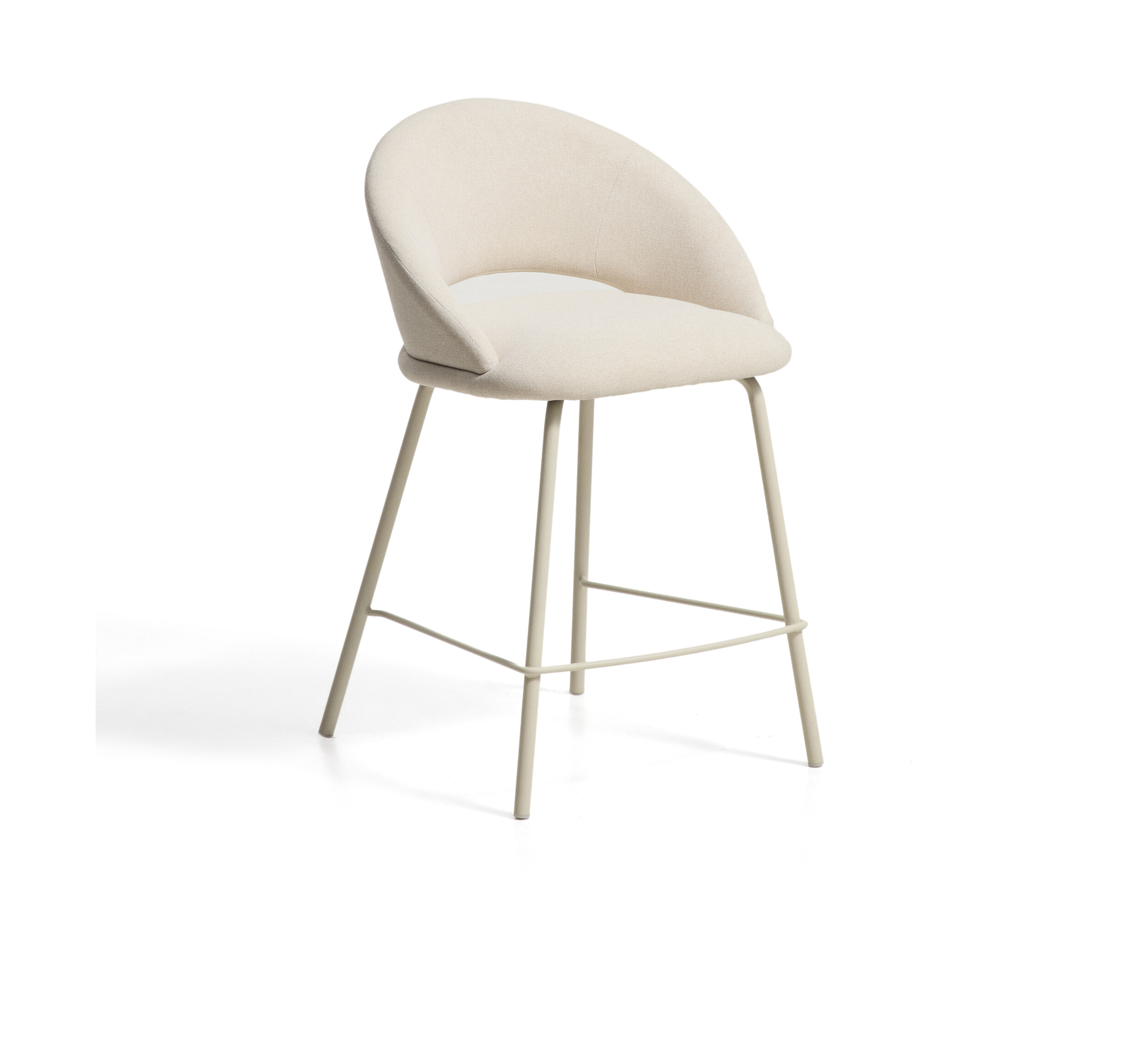 Kave Home Barkruk Bonali Chenille - Beige (zithoogte 65cm)