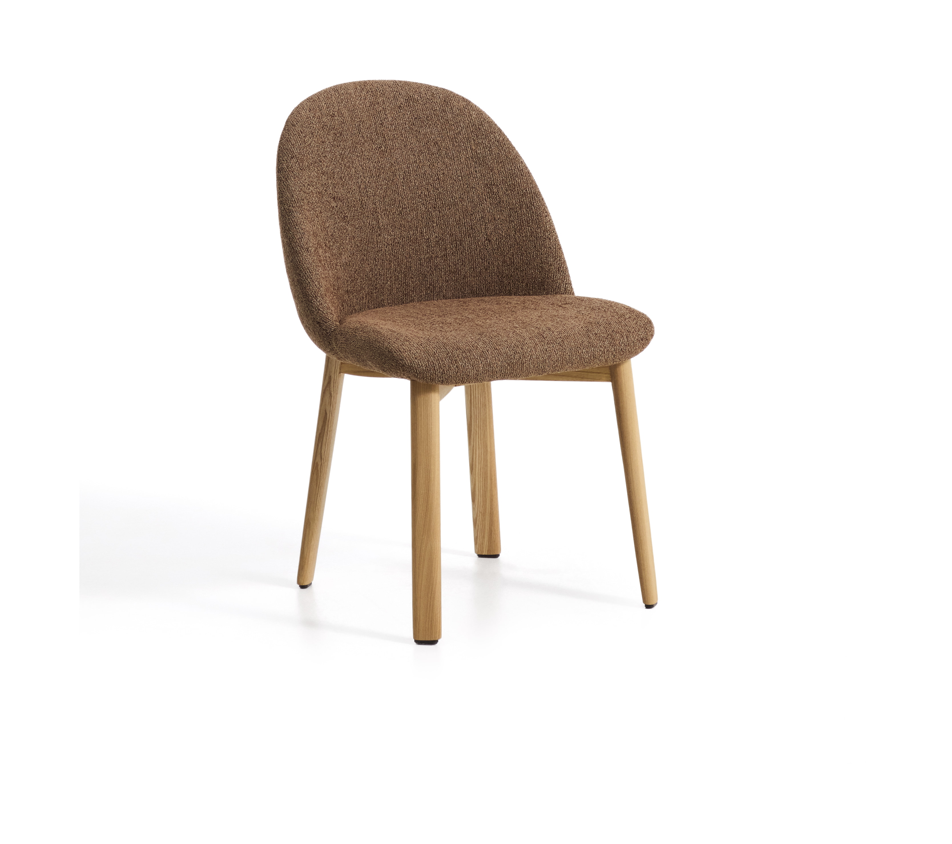 Kave Home Eetkamerstoel Meila Chenille - Terracotta/Naturel