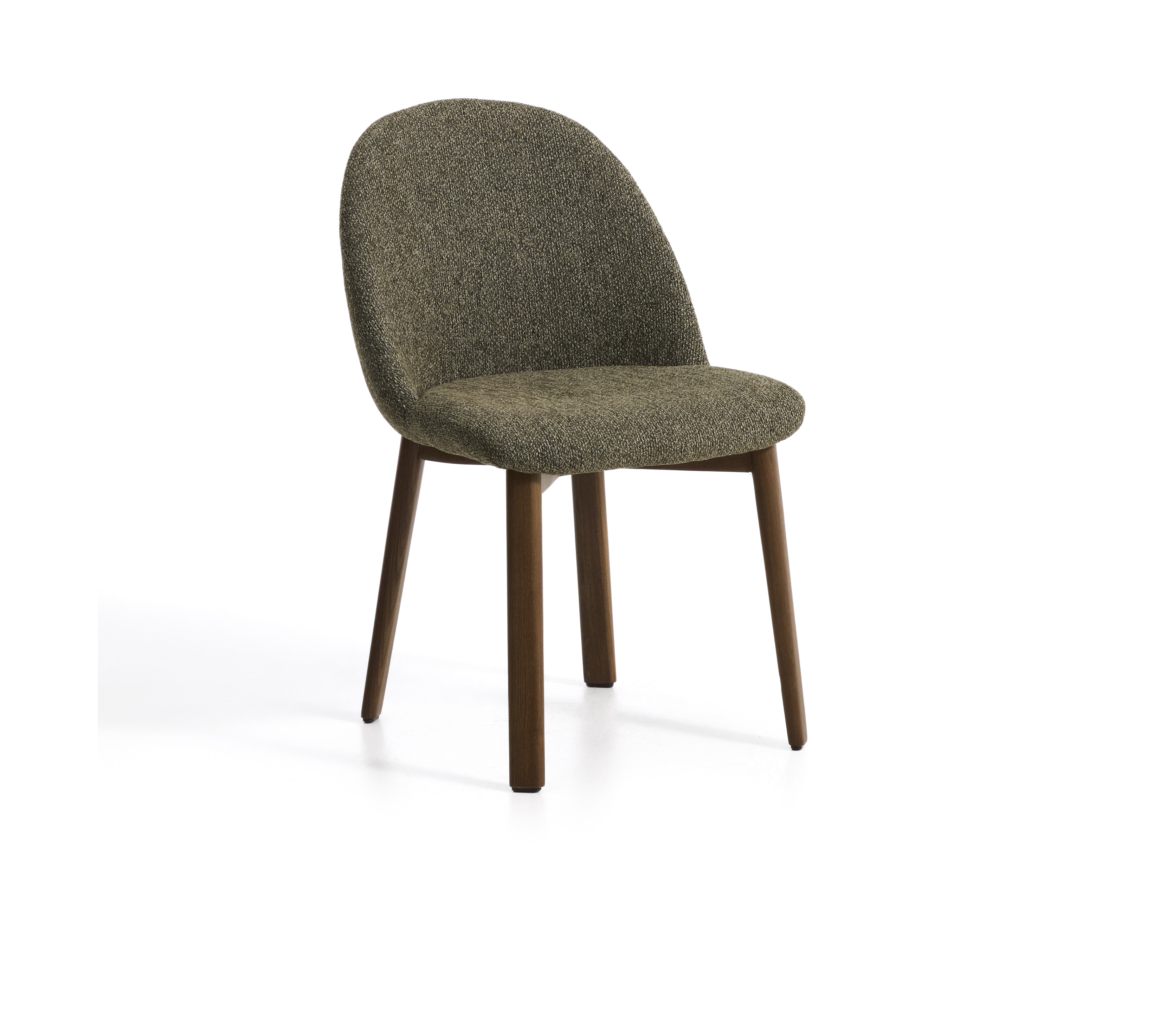 Kave Home Eetkamerstoel Meila Chenille - Groen/Bruin