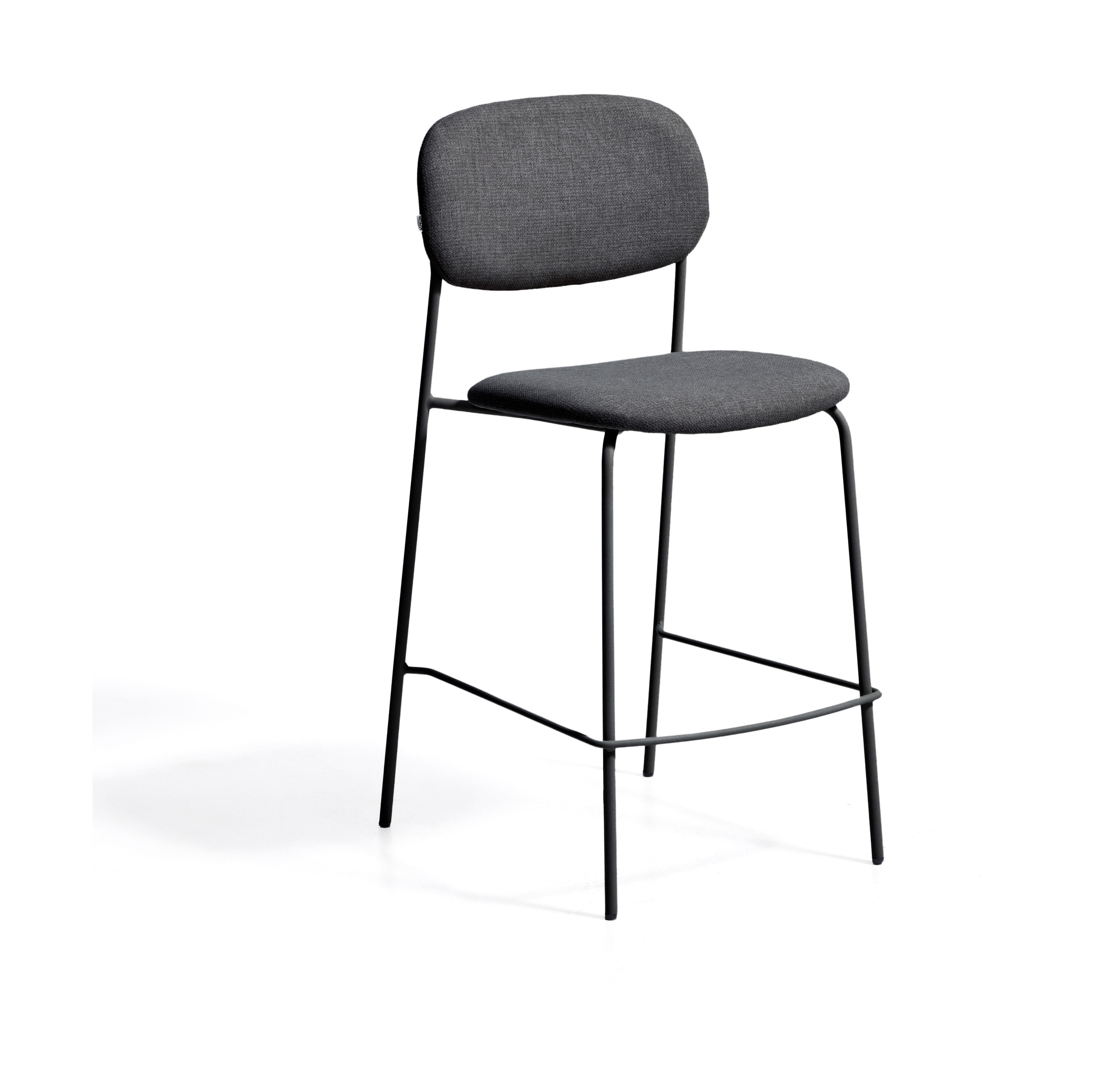 Kave Home Barkruk Meli Chenille - Grijs (zithoogte 65cm)
