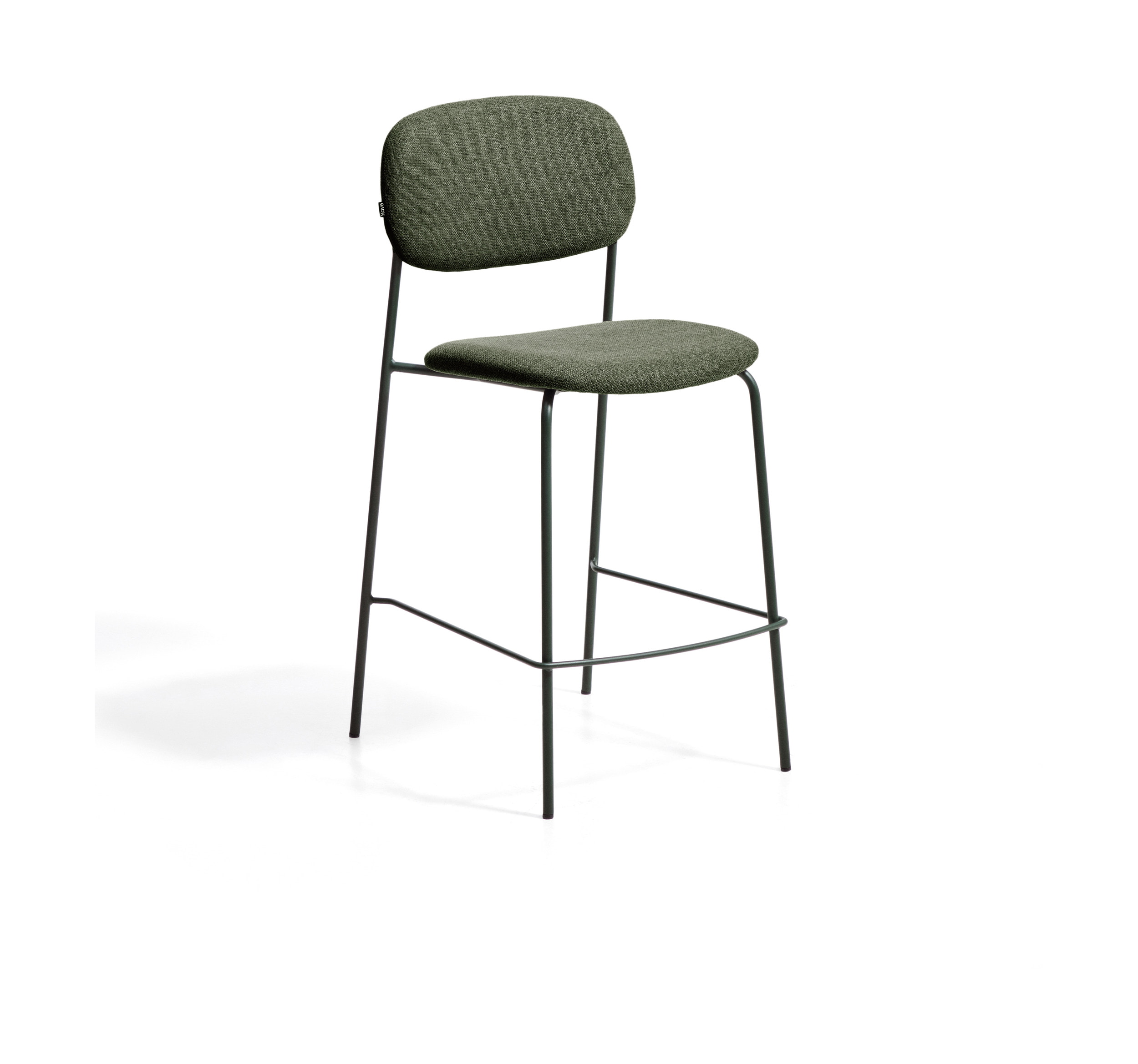 Kave Home Barkruk Meli Chenille - Groen (zithoogte 65cm)