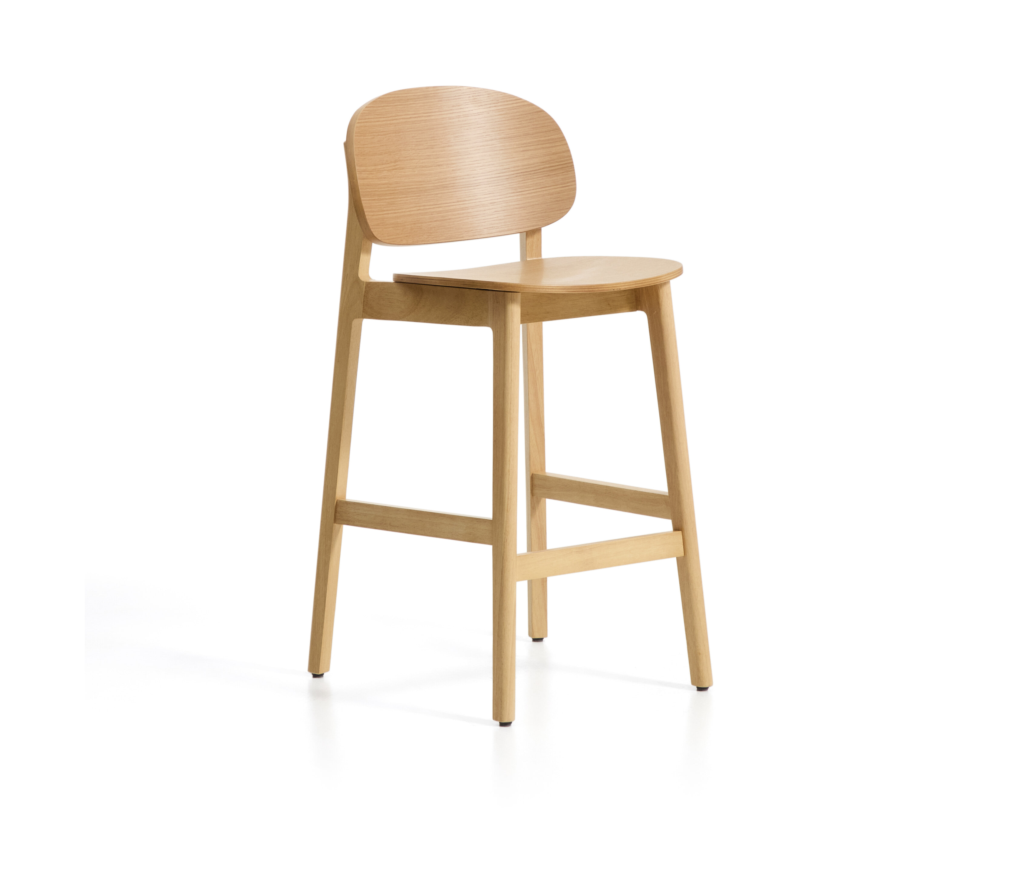 Kave Home Barkruk Ludara Eikenfineer - Naturel (zithoogte 66cm)