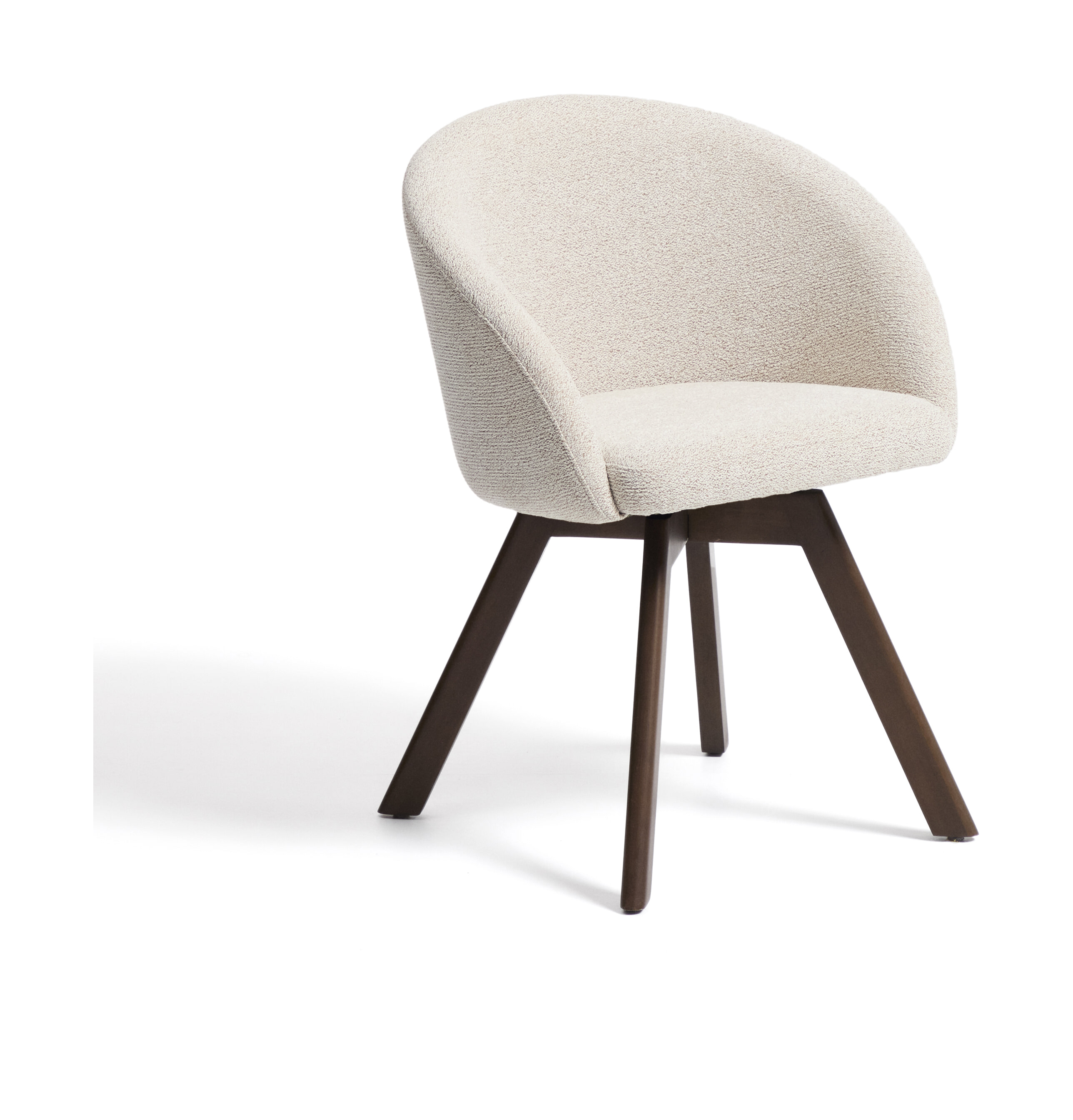 Kave Home Draaibare Eetkamerstoel Marvin Chenille en walnoot - Beige