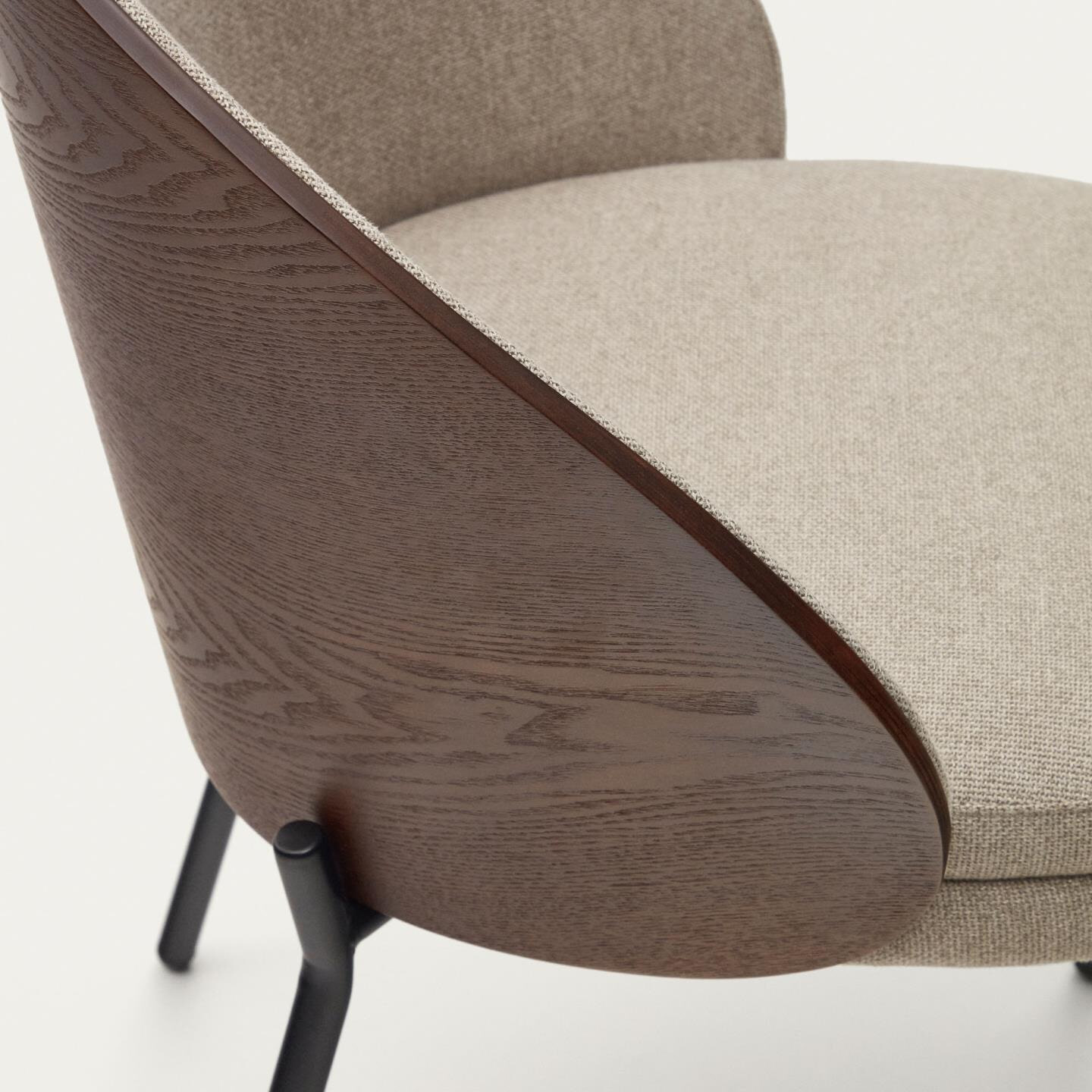 Kave Home Eetkamerstoel 'Eamy' Essenhout, kleur Lichtbruin