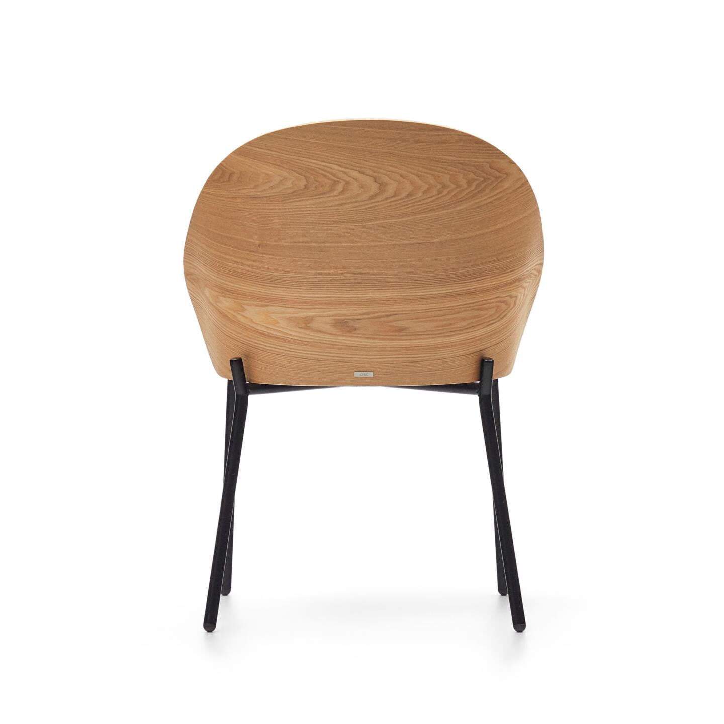 Kave Home Eetkamerstoel 'Eamy' Essenhout, kleur Lichtgrijs/Naturel