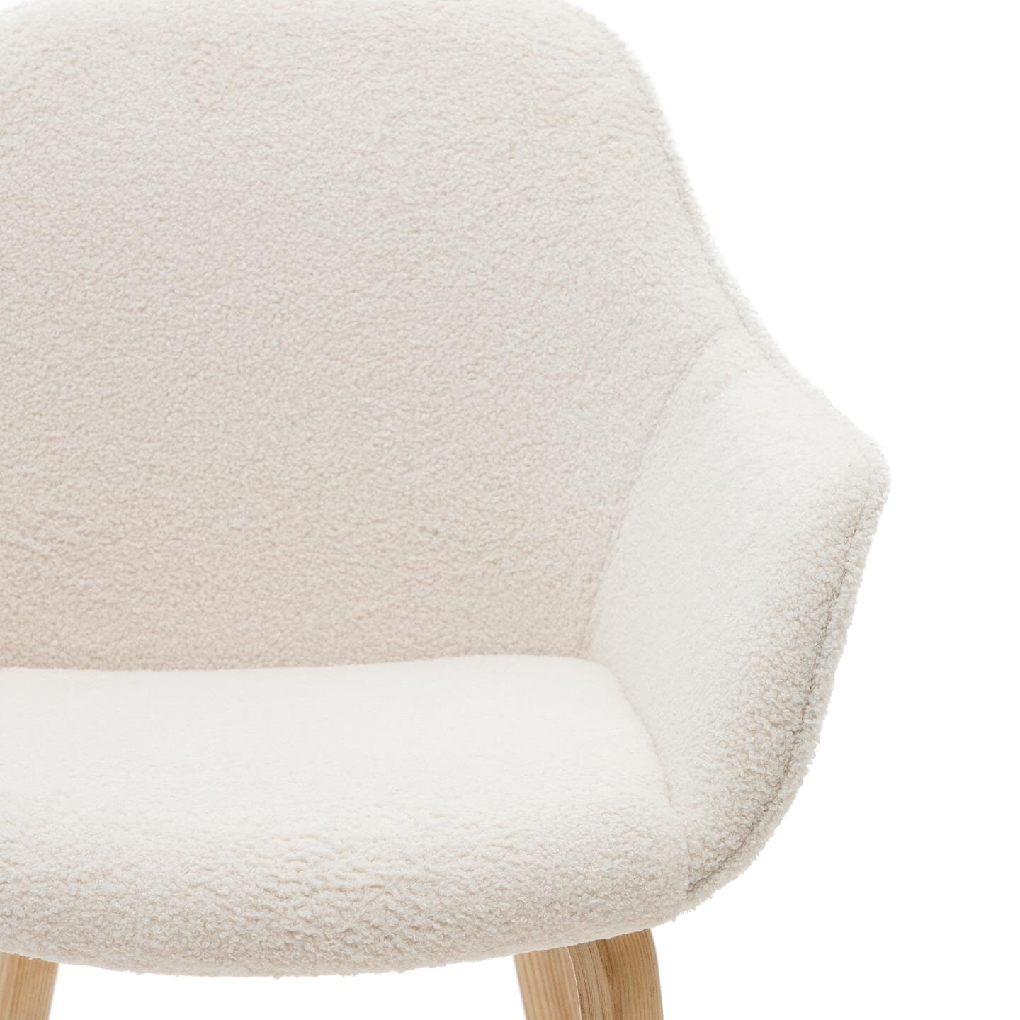 Kave Home Eetkamerstoel 'Aleli' Teddy, kleur Wit