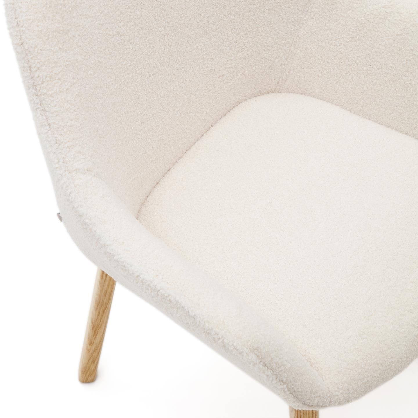 Kave Home Eetkamerstoel 'Aleli' Teddy, kleur Wit