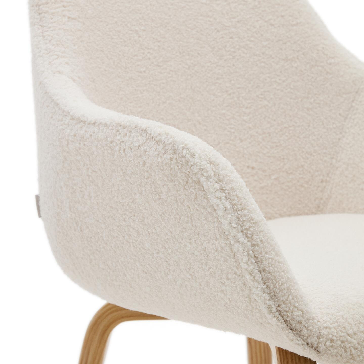 Kave Home Eetkamerstoel 'Aleli' Teddy, kleur Wit