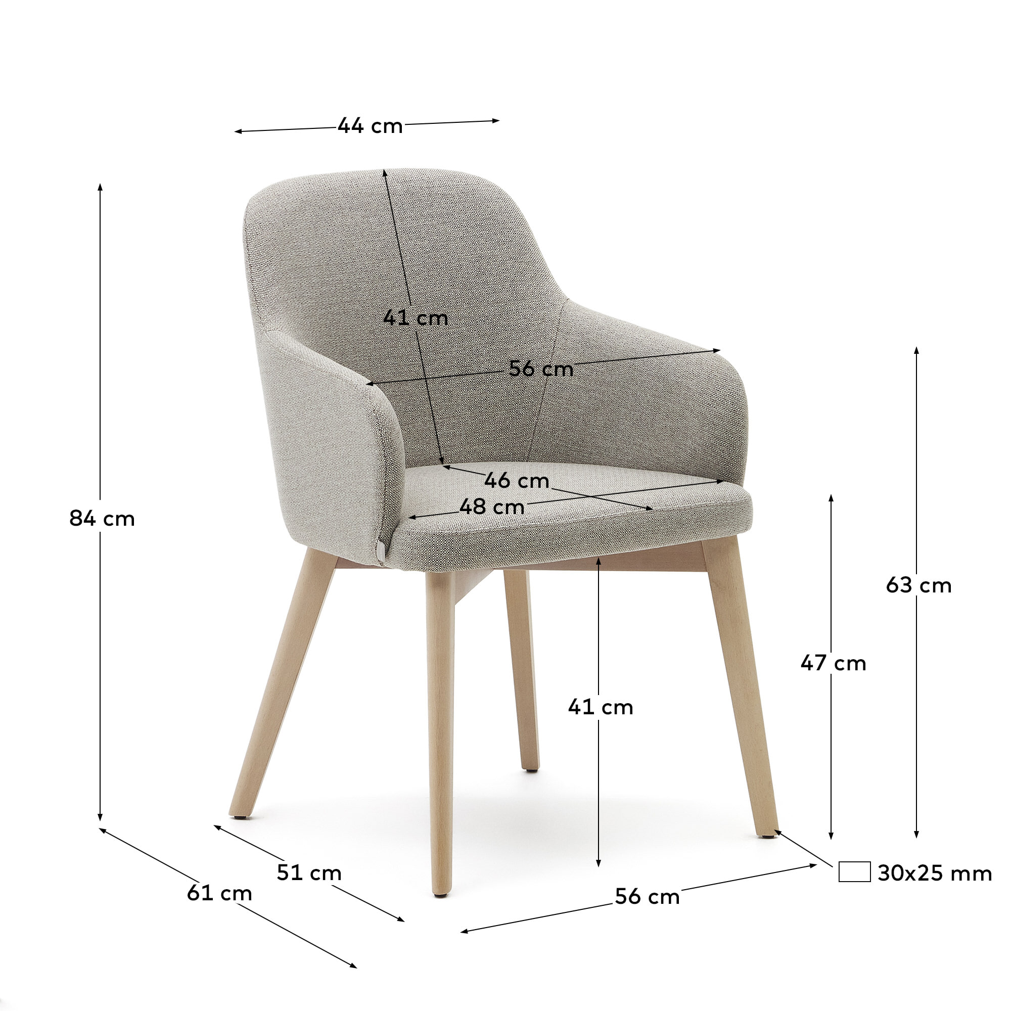 Kave Home Eetkamerstoel 'Nelida' kleur Bruin