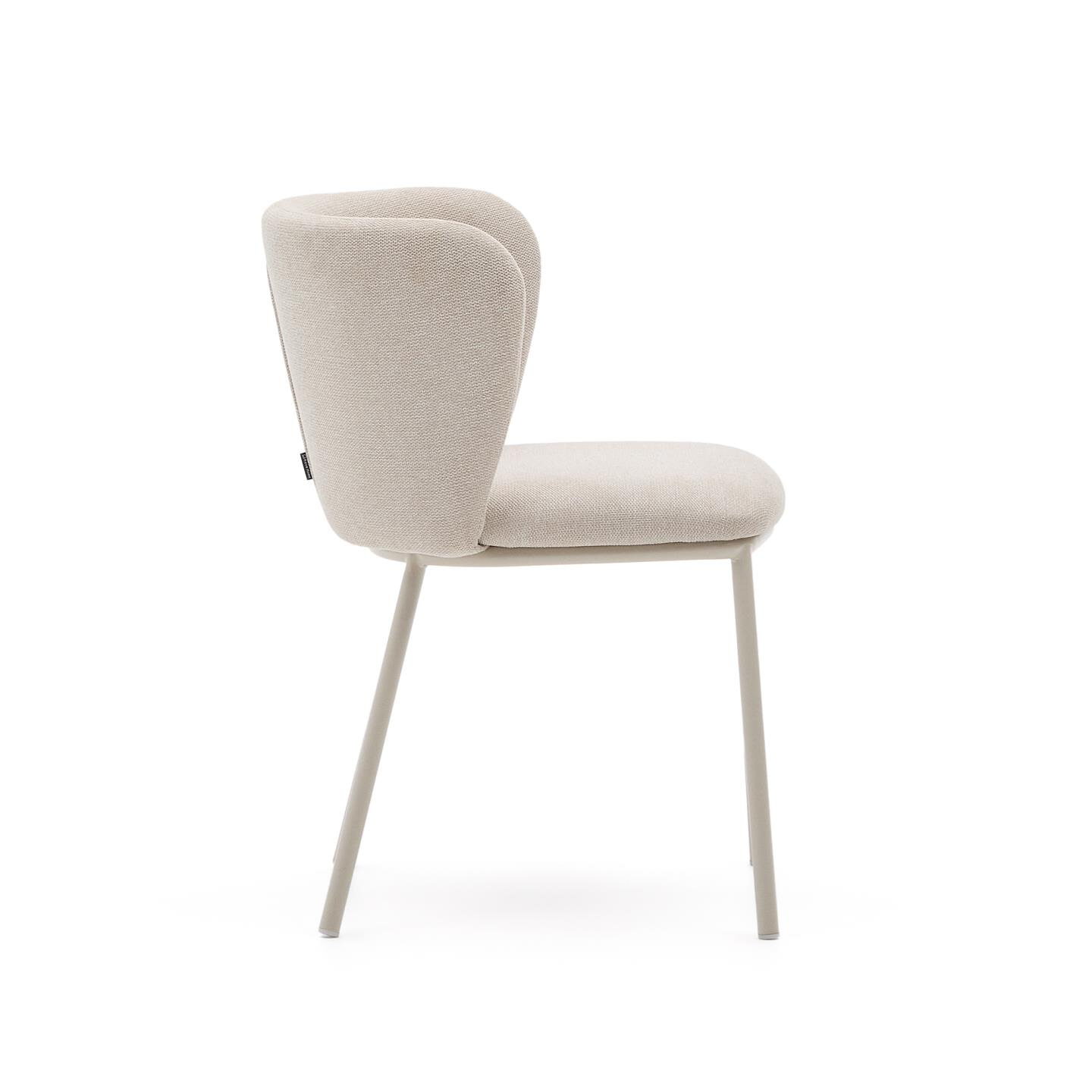 Kave Home Eetkamerstoel 'Ciselia' Chenille, kleur Beige