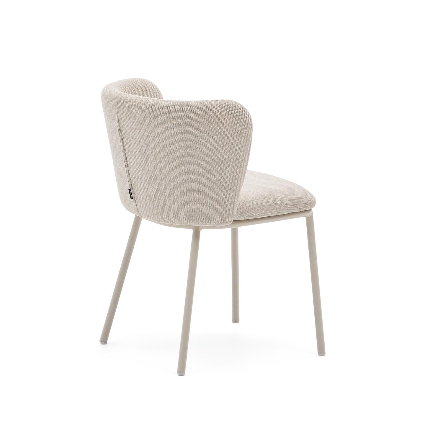 Kave Home Eetkamerstoel 'Ciselia' Chenille, kleur Beige