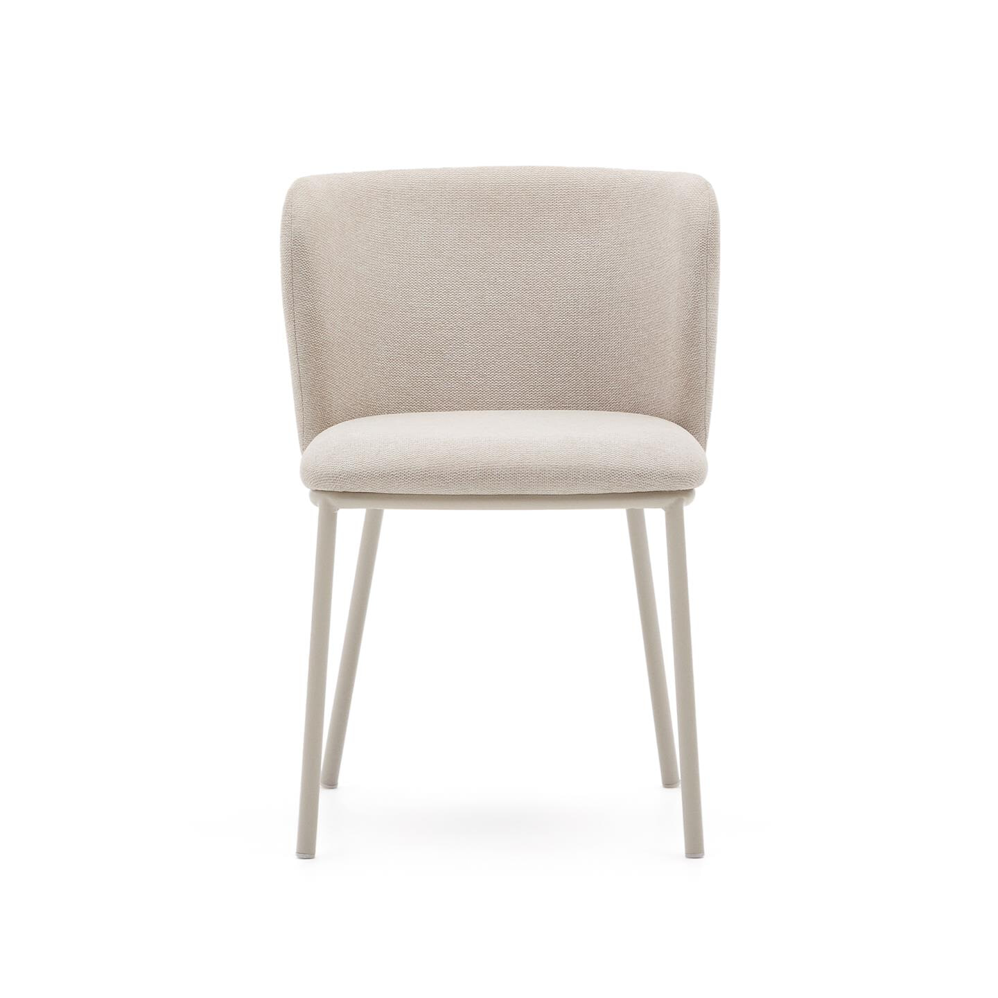 Kave Home Eetkamerstoel 'Ciselia' Chenille, kleur Beige