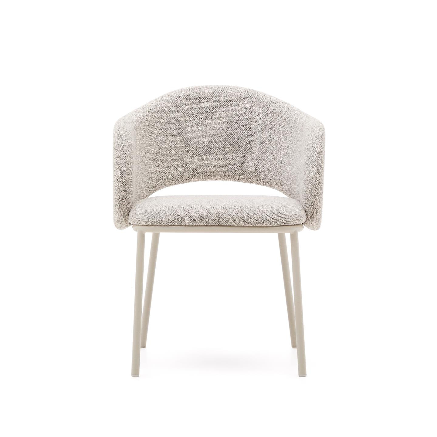 Kave Home Eetkamerstoel 'Maina' Chenille, kleur Beige
