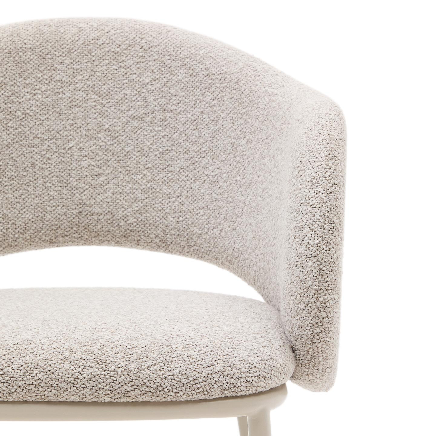 Kave Home Eetkamerstoel 'Maina' Chenille, kleur Beige