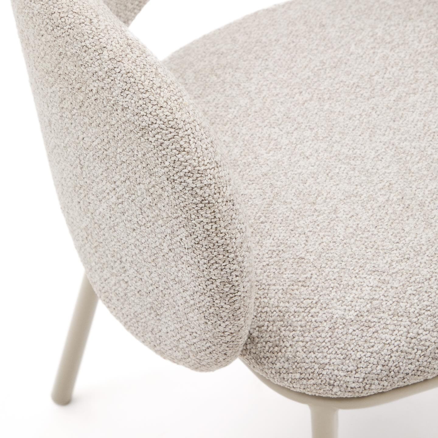 Kave Home Eetkamerstoel 'Maina' Chenille, kleur Beige