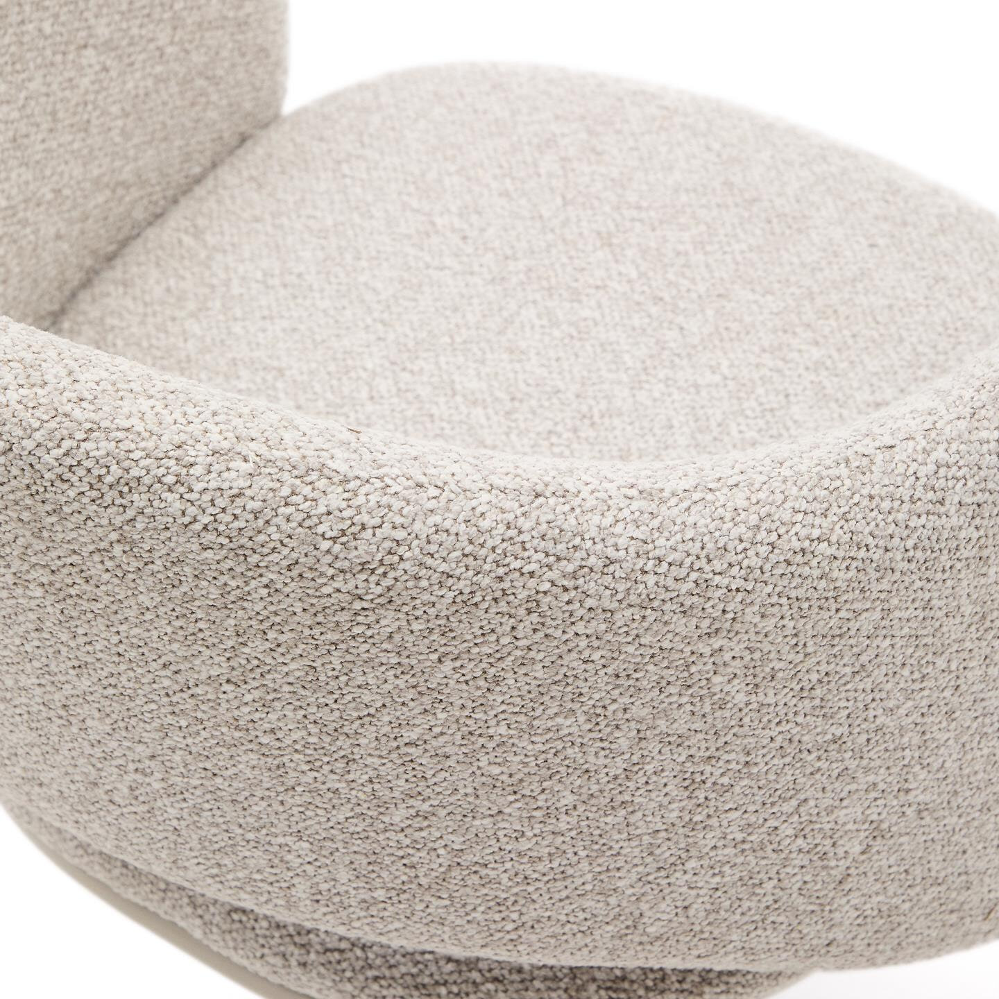 Kave Home Eetkamerstoel 'Maina' Chenille, kleur Beige