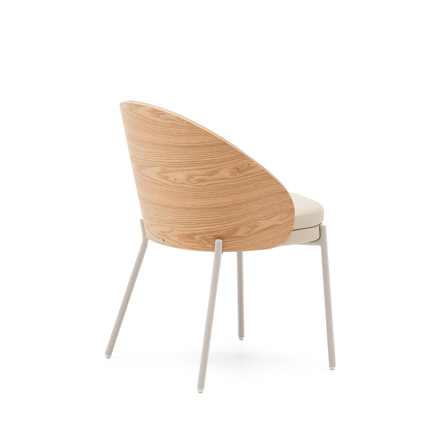 Kave Home Eetkamerstoel 'Eamy' Lederlook, kleur Beige