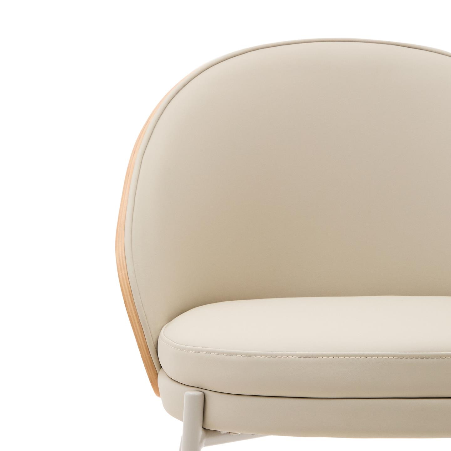 Kave Home Eetkamerstoel 'Eamy' Lederlook, kleur Beige