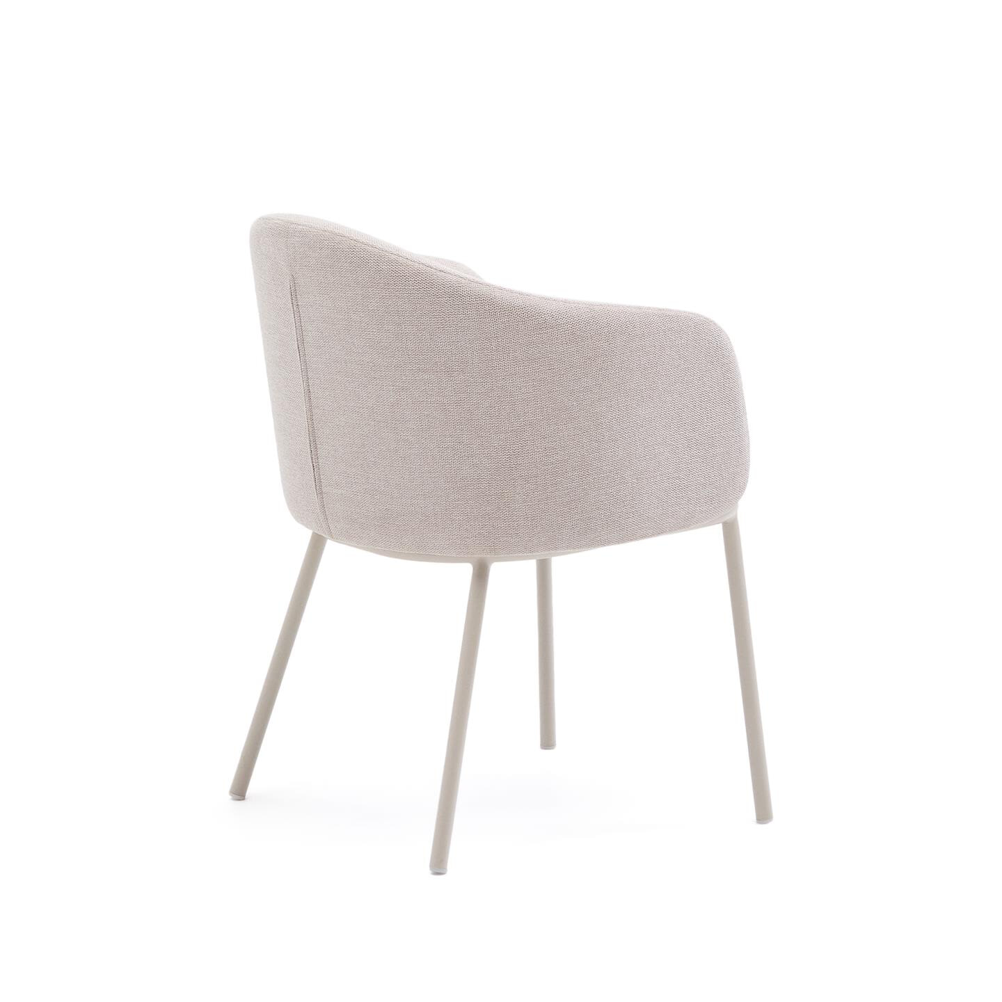Kave Home Eetkamerstoel 'Minda' Chenille, kleur Beige