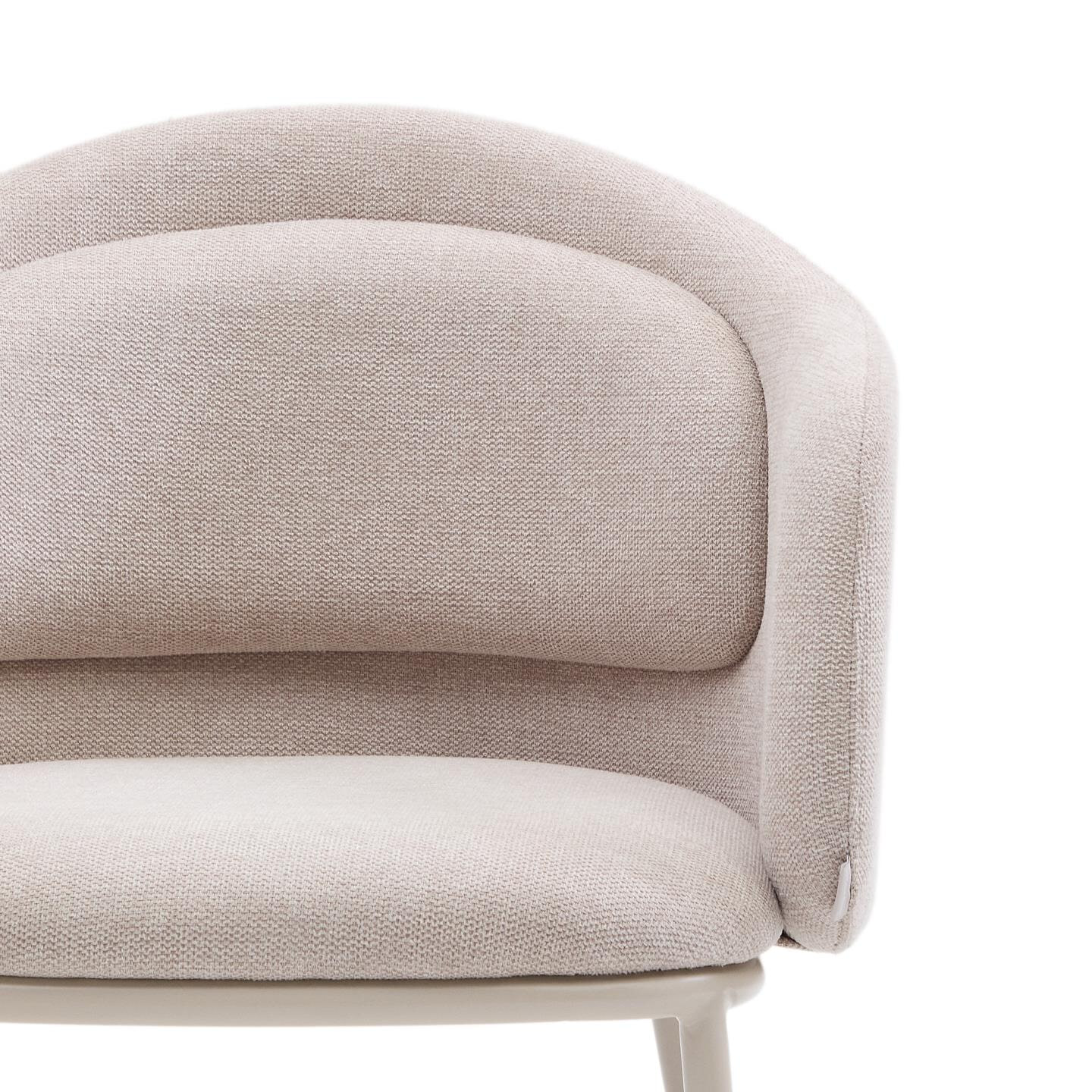 Kave Home Eetkamerstoel 'Minda' Chenille, kleur Beige
