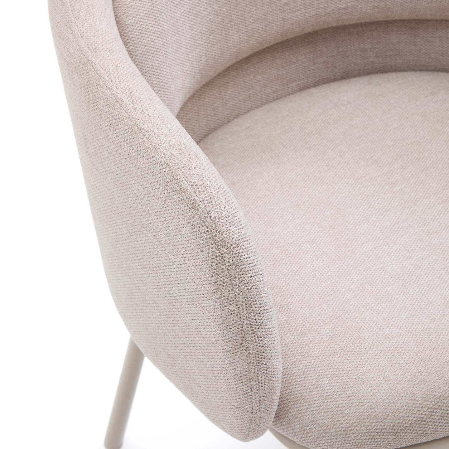 Kave Home Eetkamerstoel 'Minda' Chenille, kleur Beige