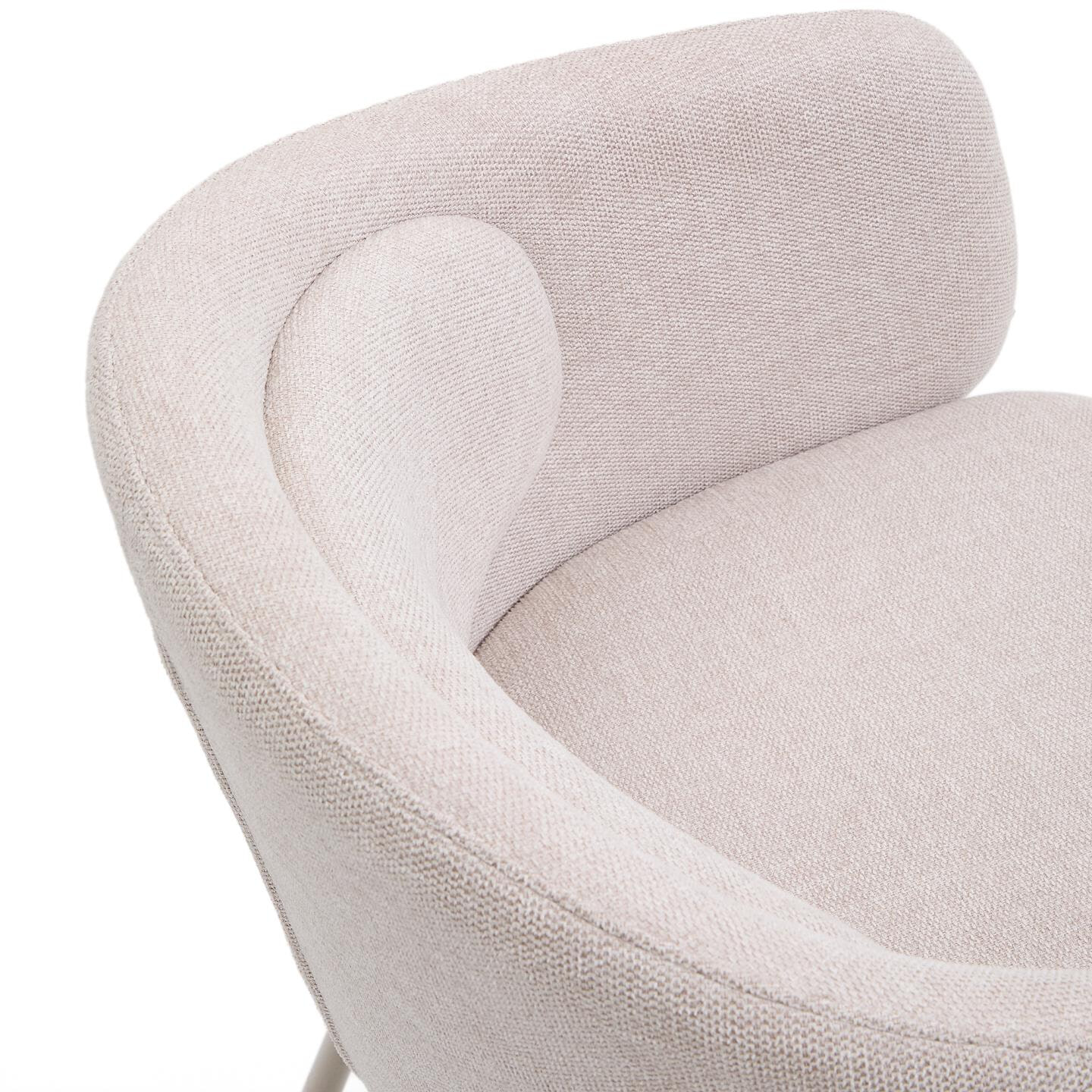 Kave Home Eetkamerstoel 'Minda' Chenille, kleur Beige