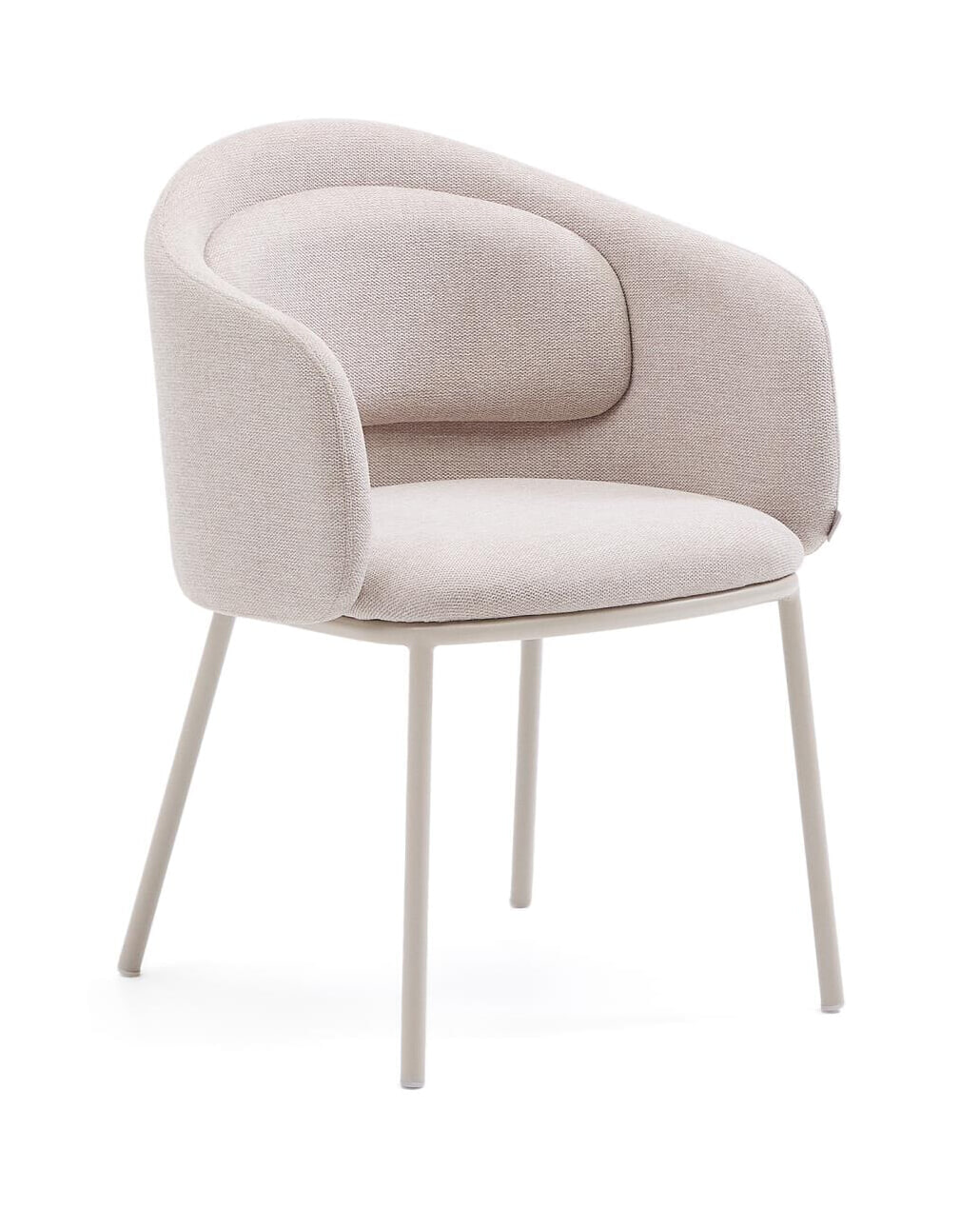 Kave Home Eetkamerstoel 'Minda' Chenille, kleur Beige