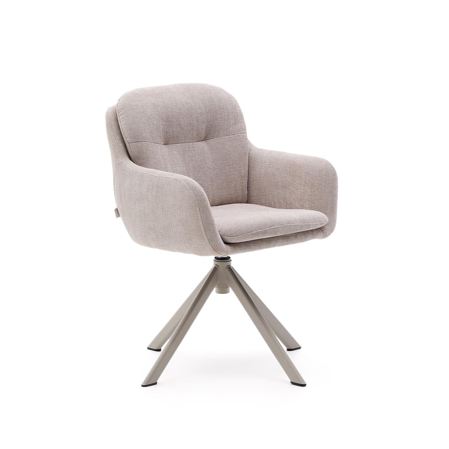 Kave Home Draaibare Eetkamerstoel 'Lexa' Chenille, kleur Beige