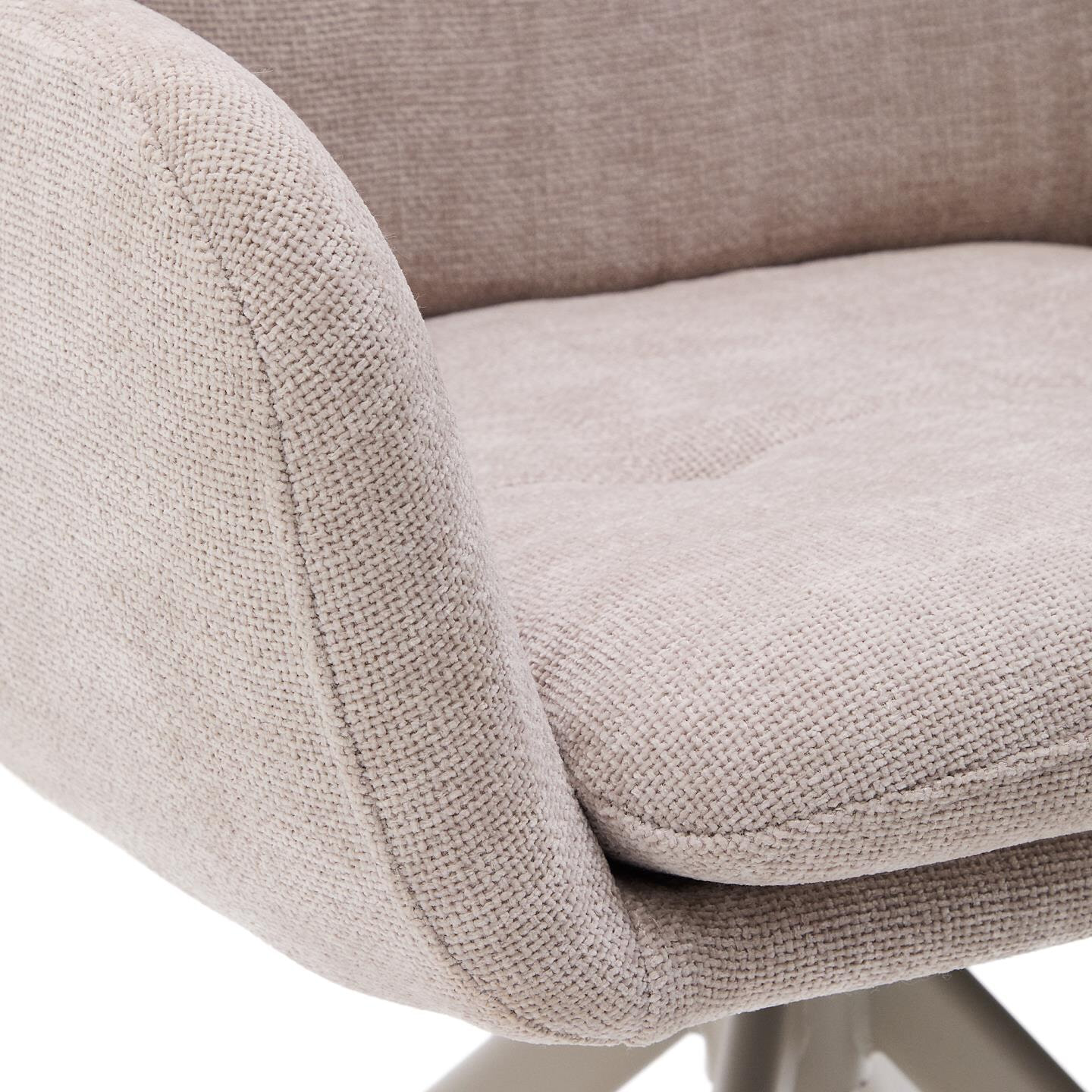Kave Home Draaibare Eetkamerstoel 'Lexa' Chenille, kleur Beige