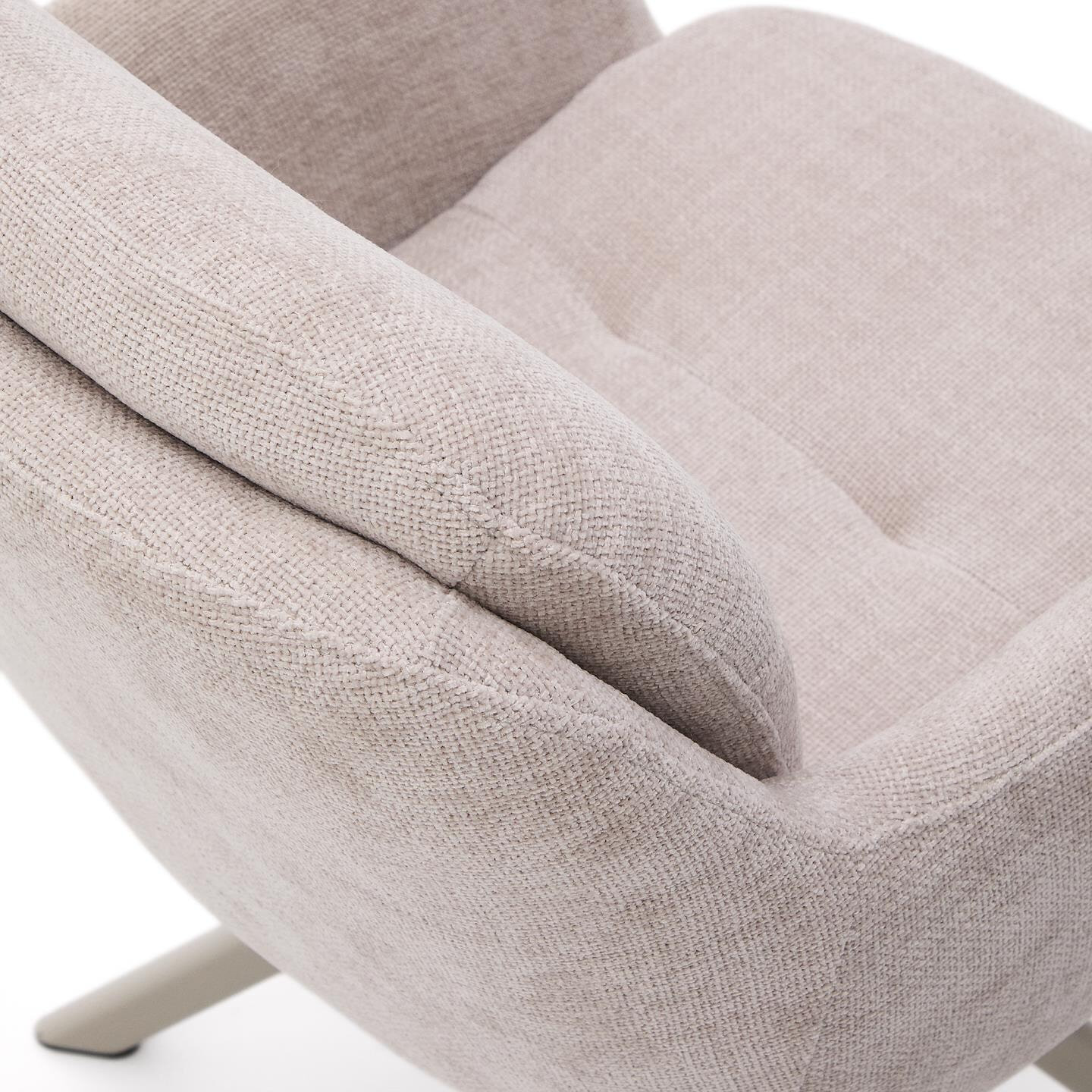 Kave Home Draaibare Eetkamerstoel 'Lexa' Chenille, kleur Beige