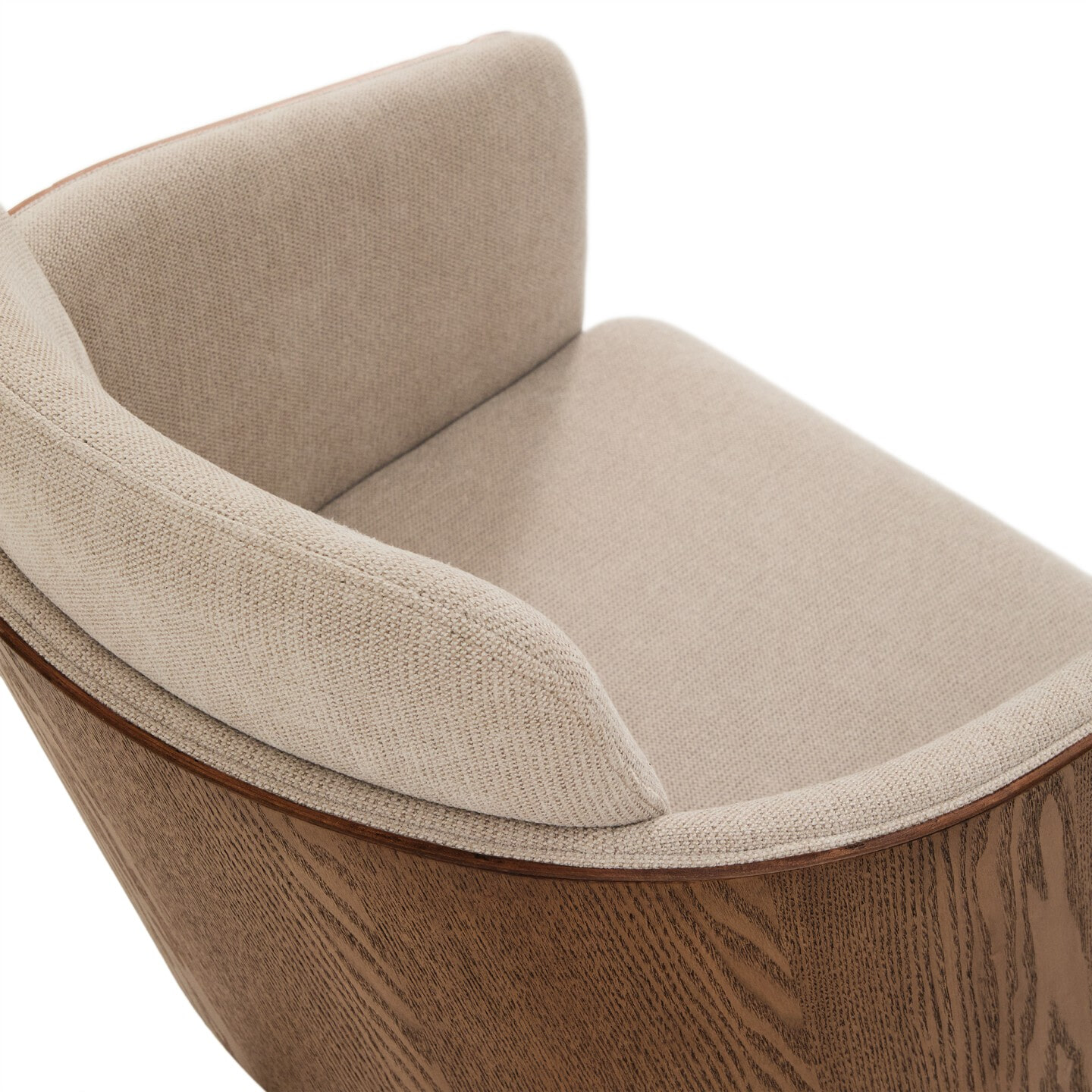 Kave Home Bureaustoel 'Madai' Chenille en essen, kleur Bruin