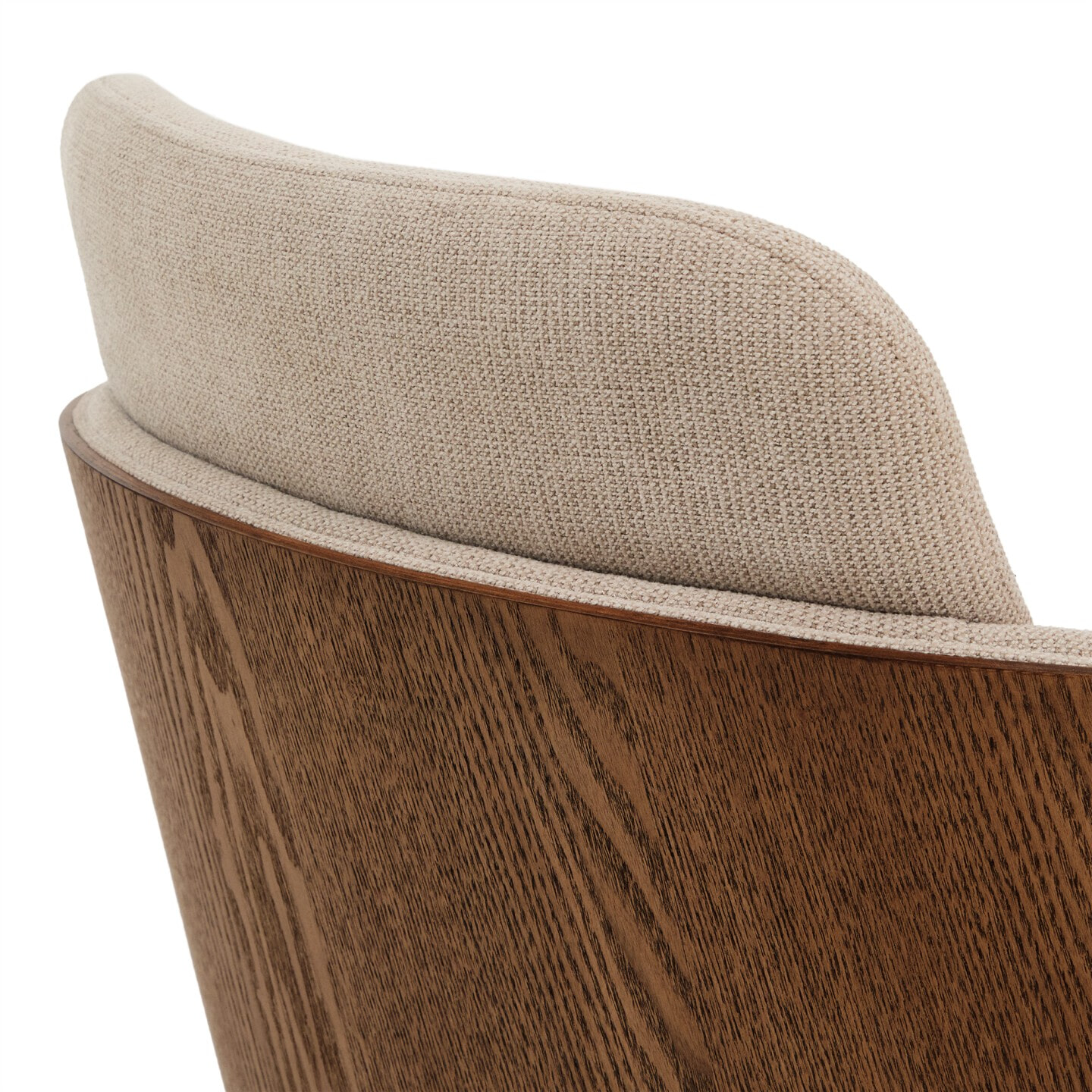 Kave Home Bureaustoel 'Madai' Chenille en essen, kleur Bruin