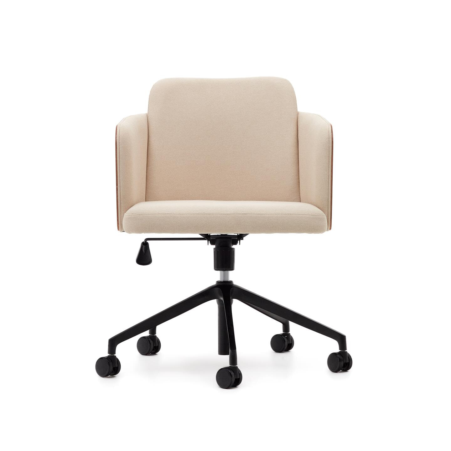 Kave Home Bureaustoel 'Madai' Chenille en essen, kleur Beige
