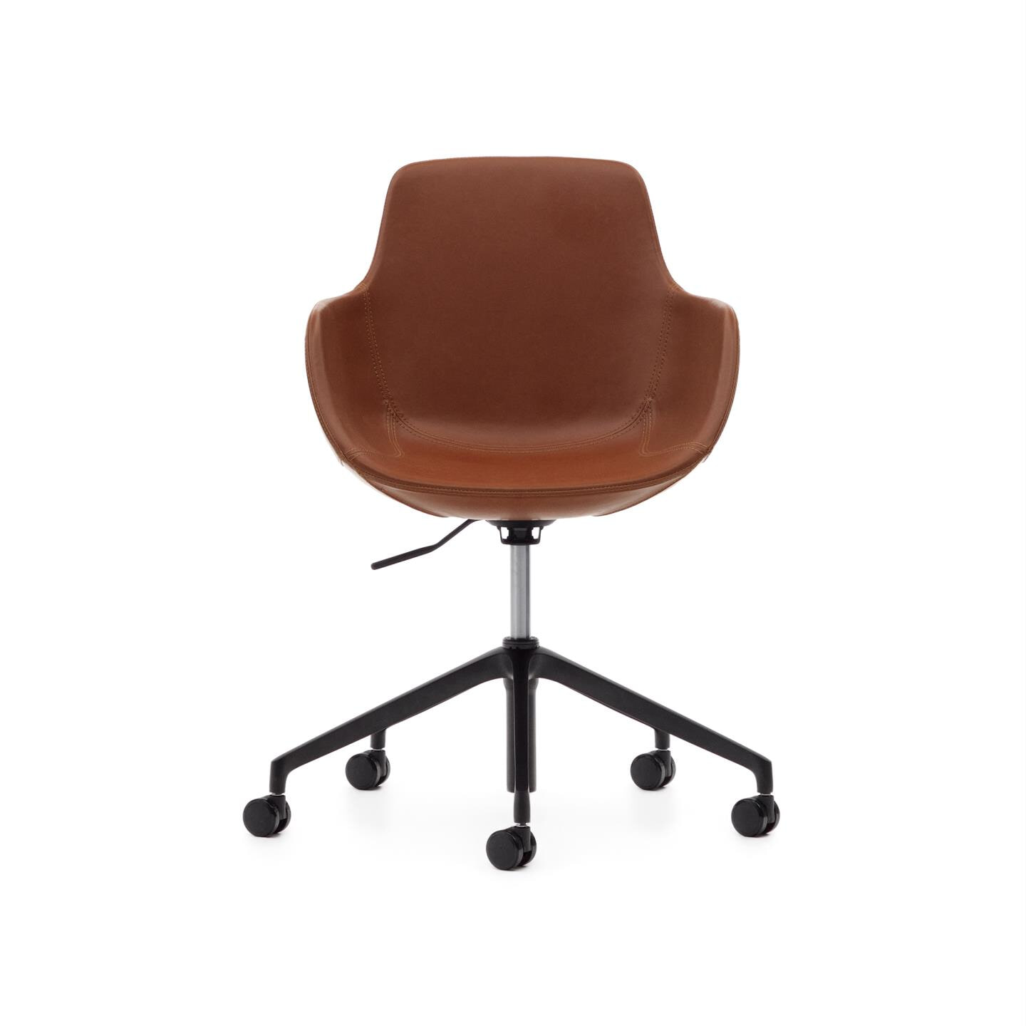 Kave Home Bureaustoel 'Tissiana' PU leder, kleur Bruin