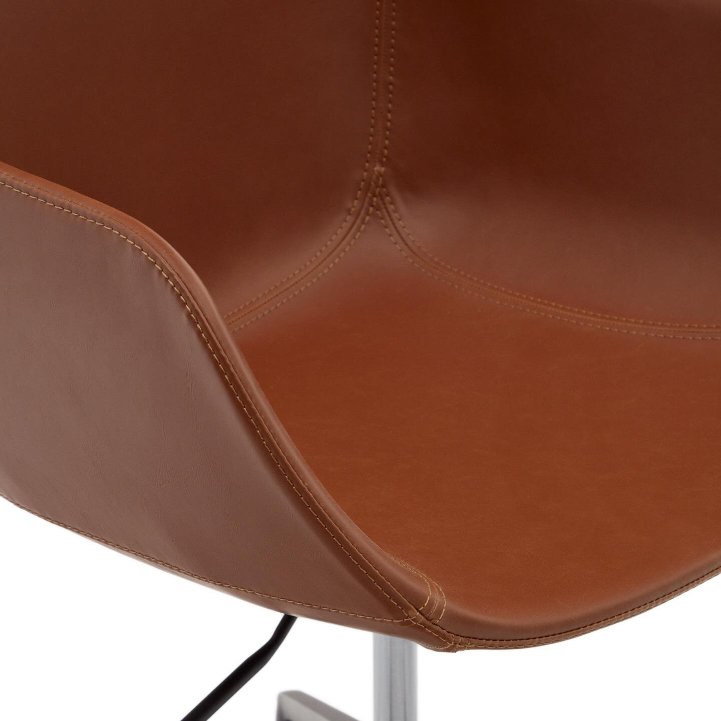 Kave Home Bureaustoel 'Tissiana' PU leder, kleur Bruin