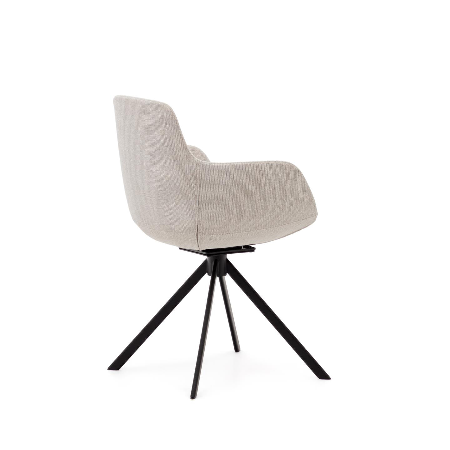 Kave Home Draaibare Eetkamerstoel 'Tissiana' Chenille, kleur Beige