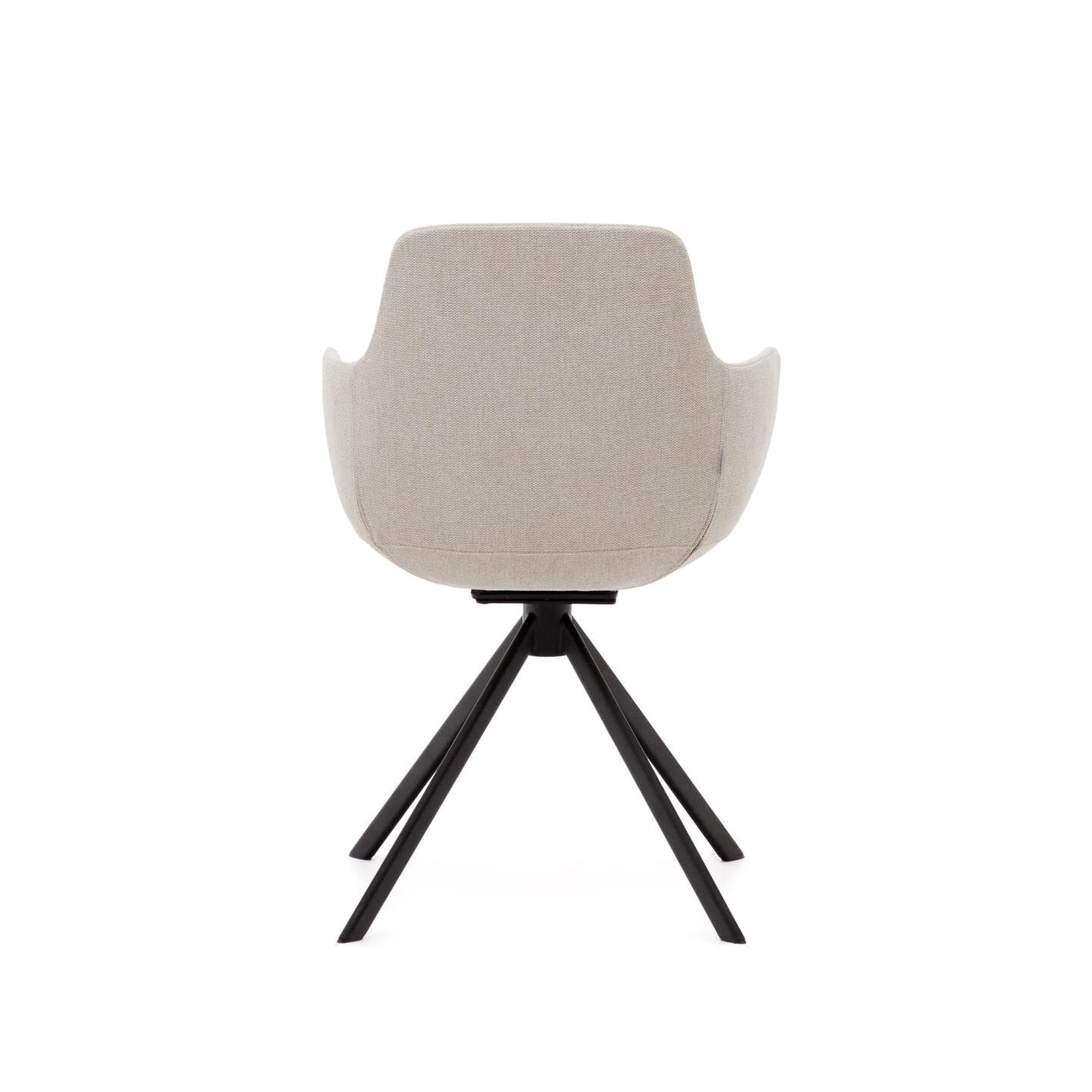 Kave Home Draaibare Eetkamerstoel 'Tissiana' Chenille, kleur Beige