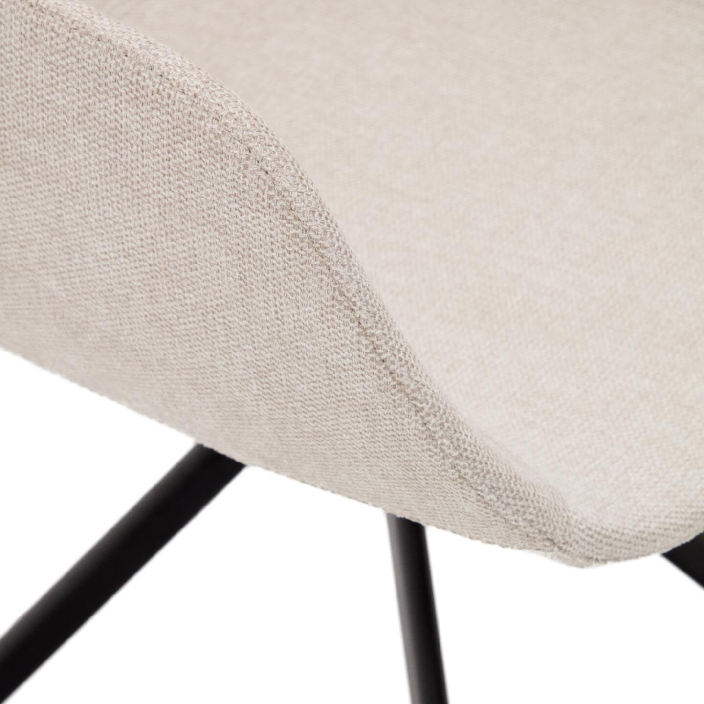 Kave Home Draaibare Eetkamerstoel 'Tissiana' Chenille, kleur Beige