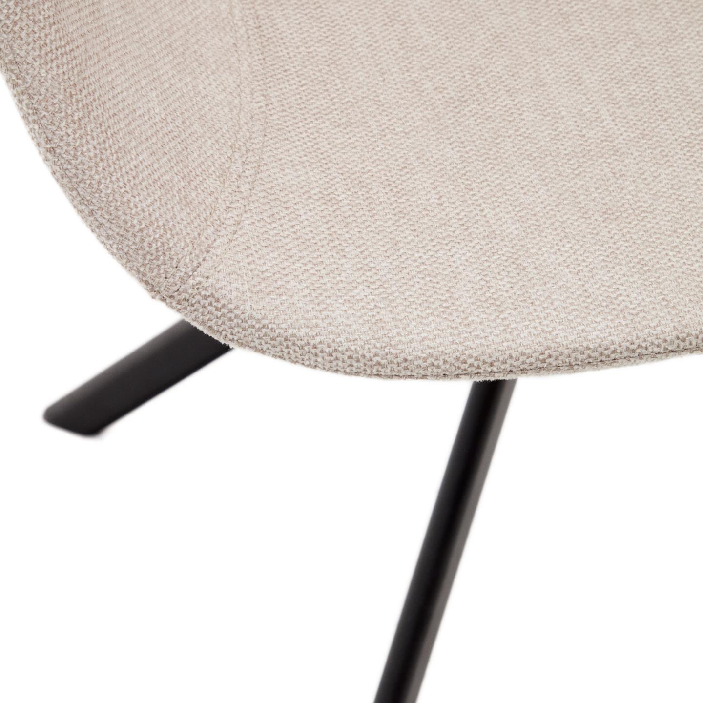 Kave Home Draaibare Eetkamerstoel 'Tissiana' Chenille, kleur Beige