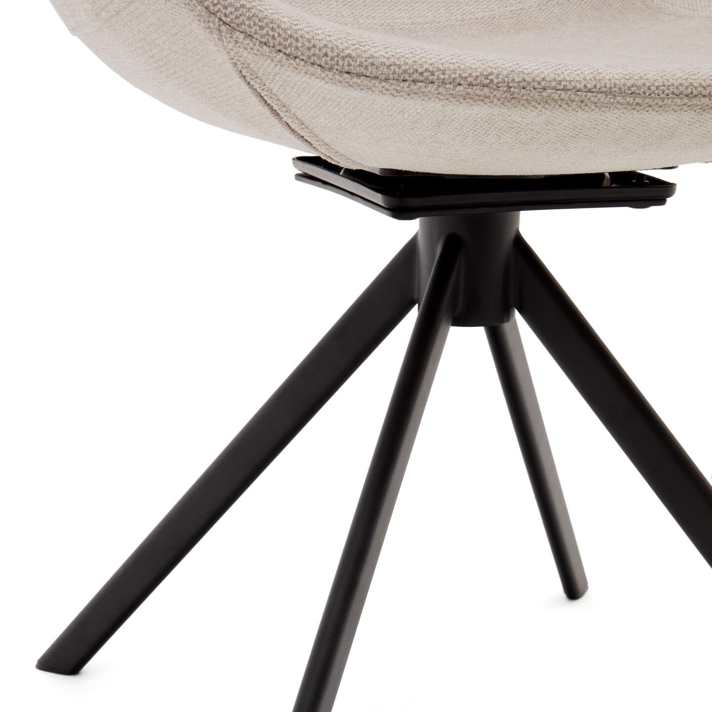 Kave Home Draaibare Eetkamerstoel 'Tissiana' Chenille, kleur Beige