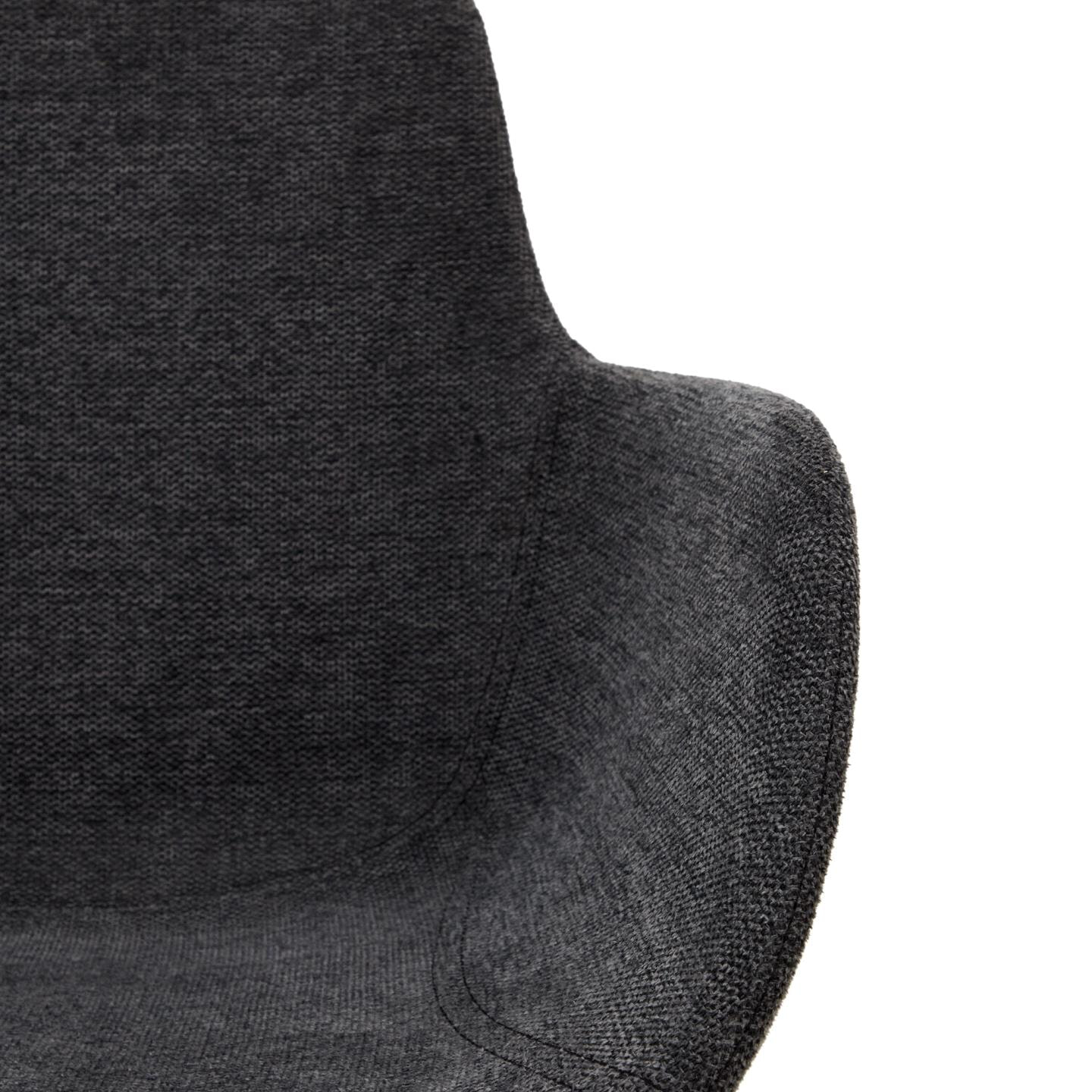 Kave Home Draaibare Eetkamerstoel 'Tissiana' Chenille, kleur Donkergrijs