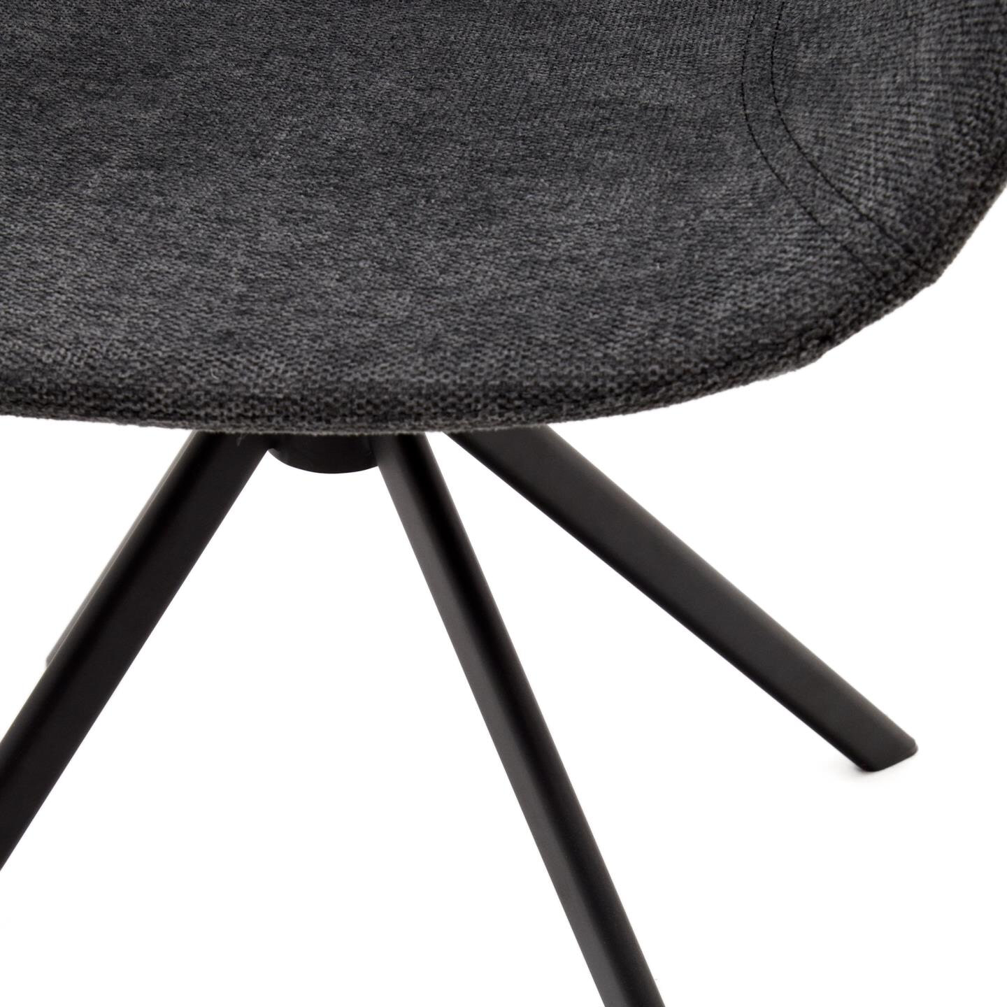 Kave Home Draaibare Eetkamerstoel 'Tissiana' Chenille, kleur Donkergrijs