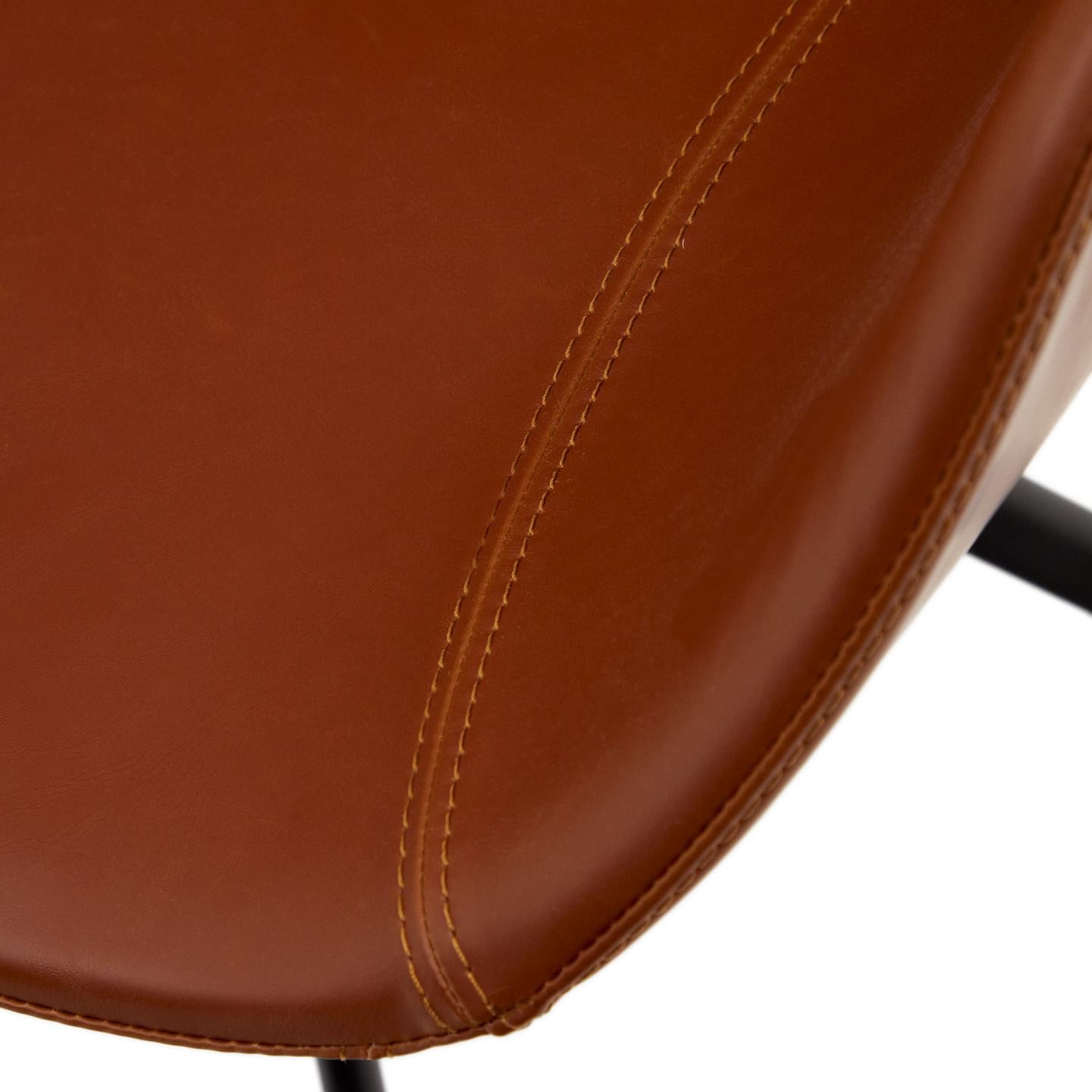 Kave Home Draaibare Eetkamerstoel 'Tissiana' PU leder, kleur Bruin