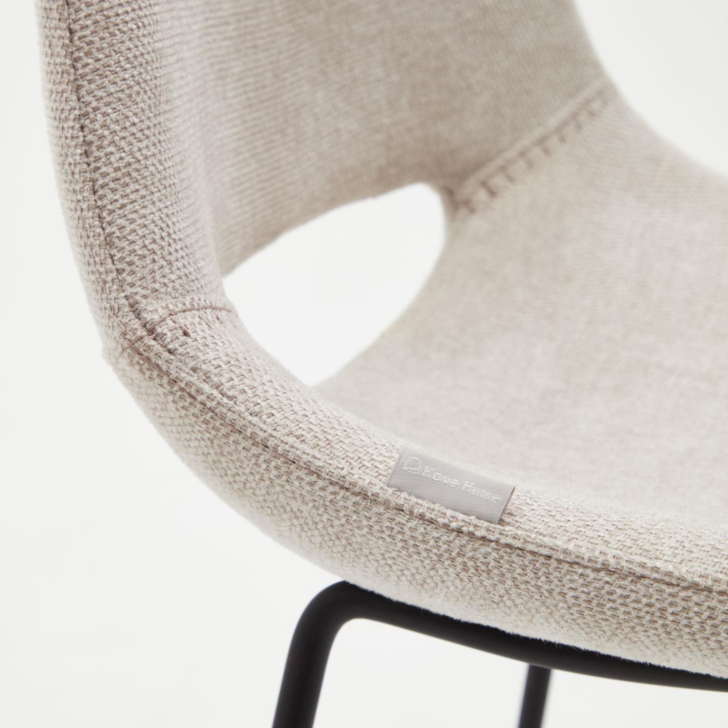Kave Home Barkruk 'Zahara' kleur Beige (zithoogte 75cm)